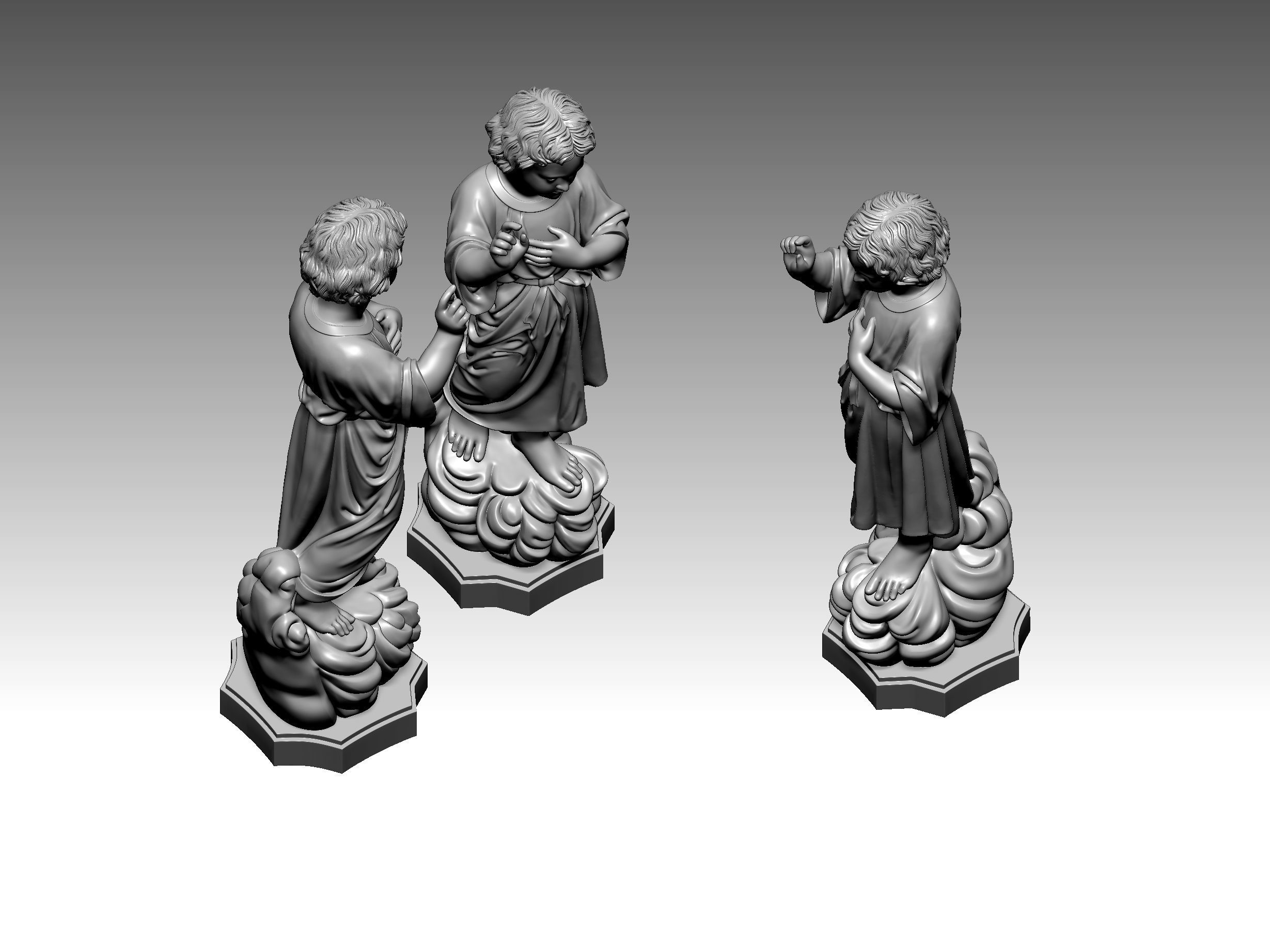 Two-line princess 3D model 3D print model_5