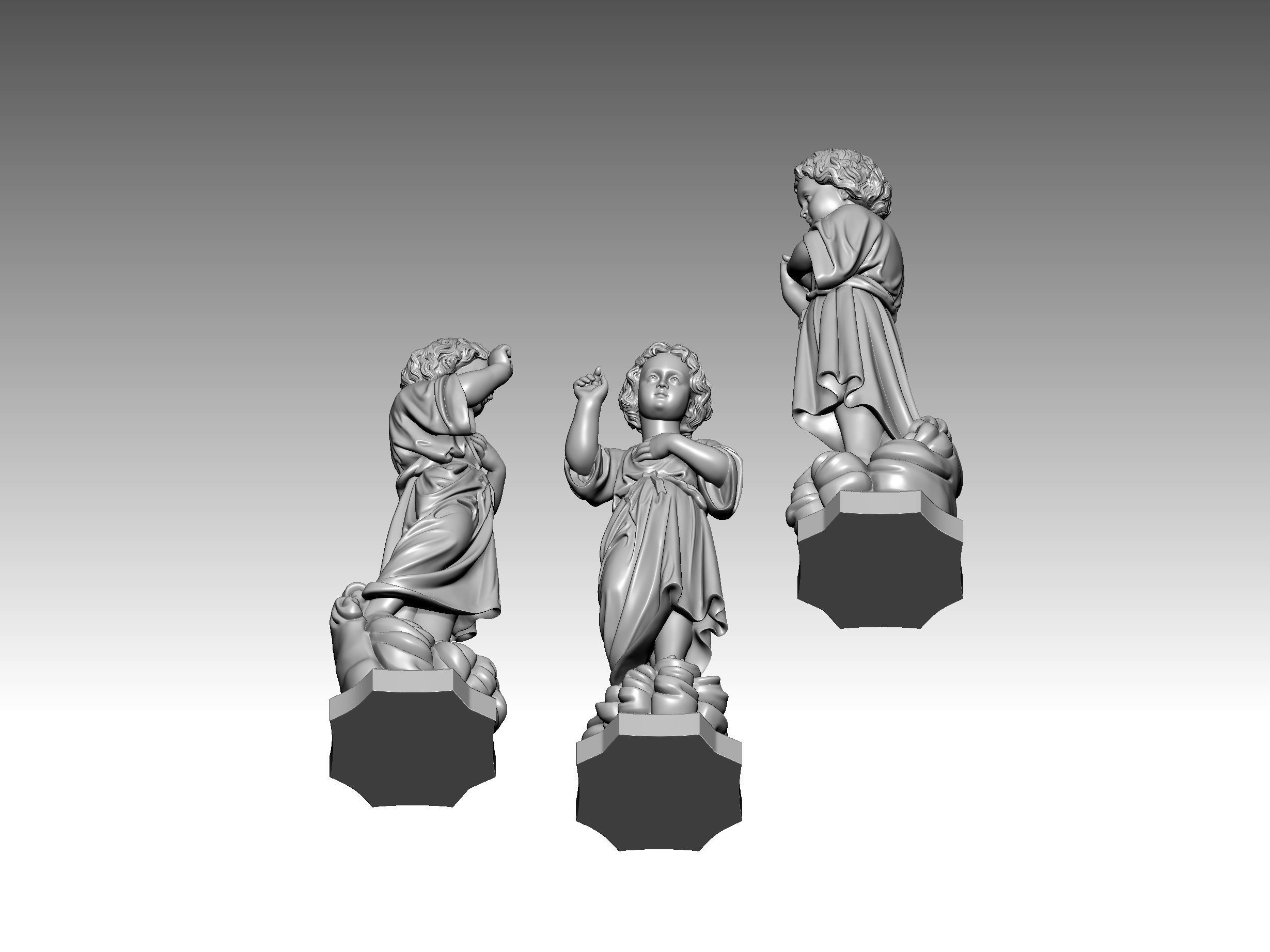 Two-line princess 3D model 3D print model_3