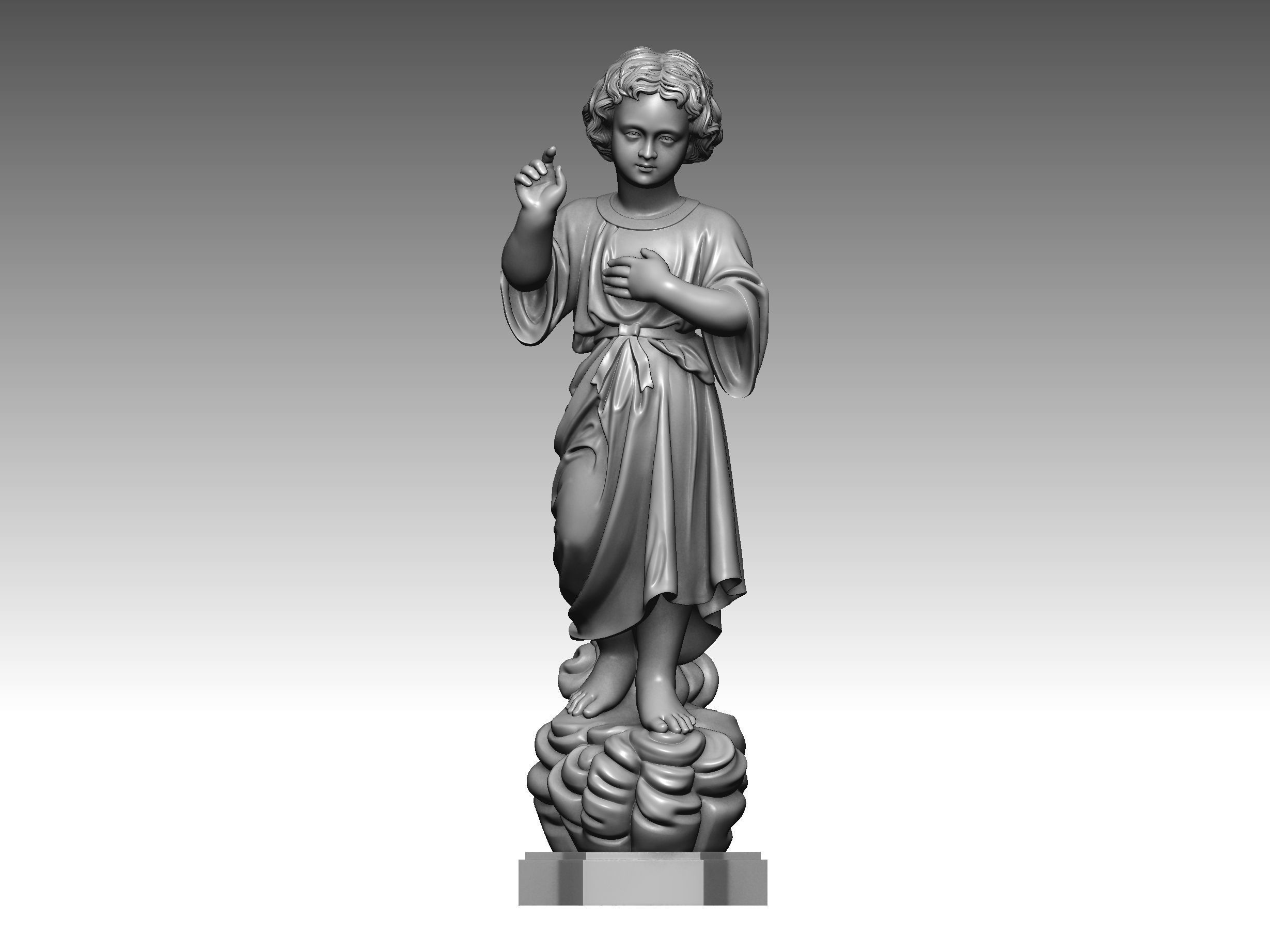 Two-line princess 3D model 3D print model_2