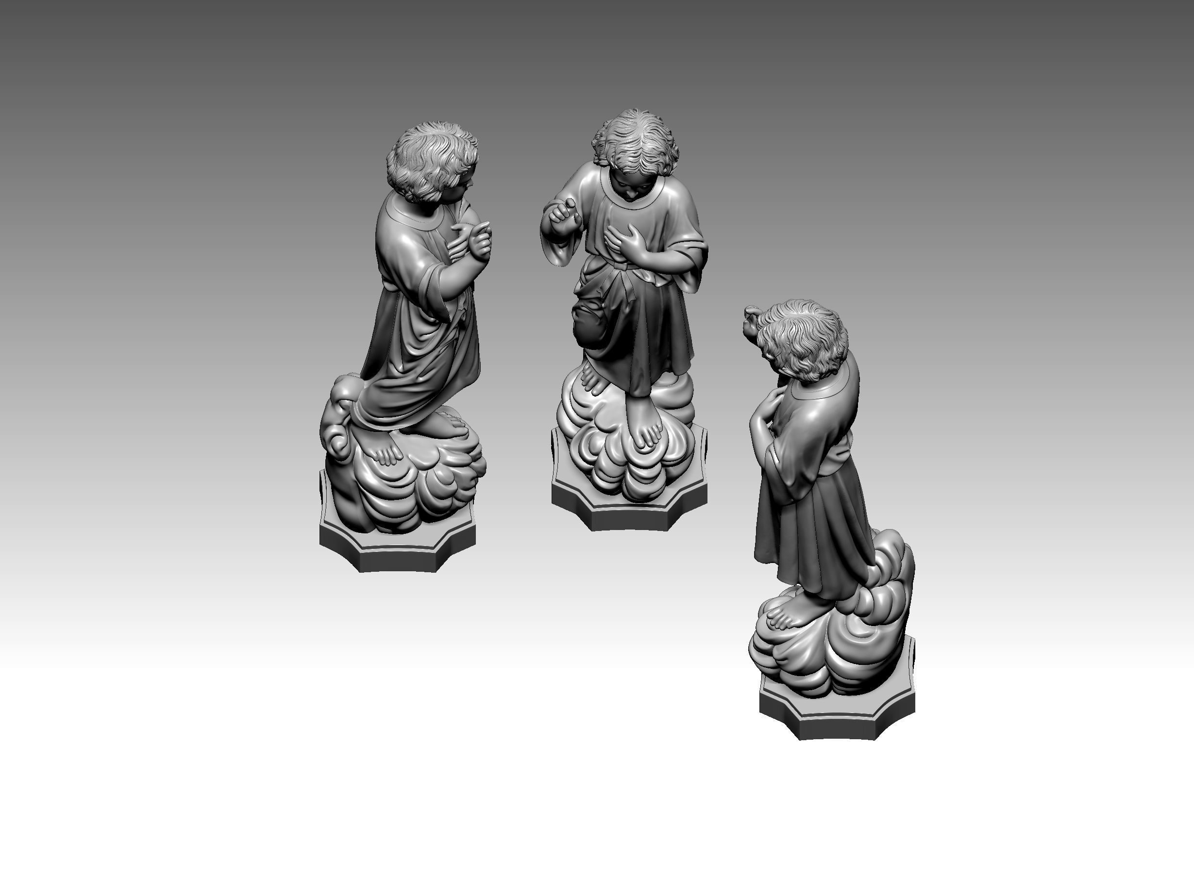 Two-line princess 3D model 3D print model_4