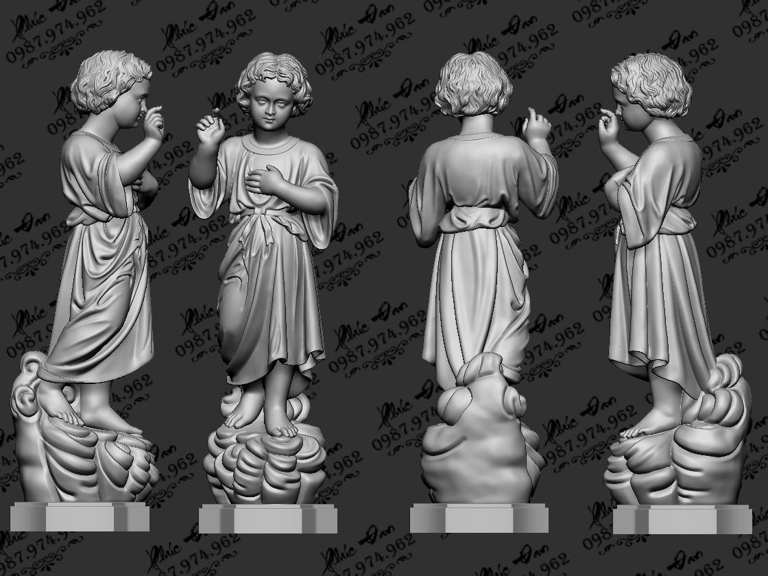 Two-line princess 3D model 3D print model_1