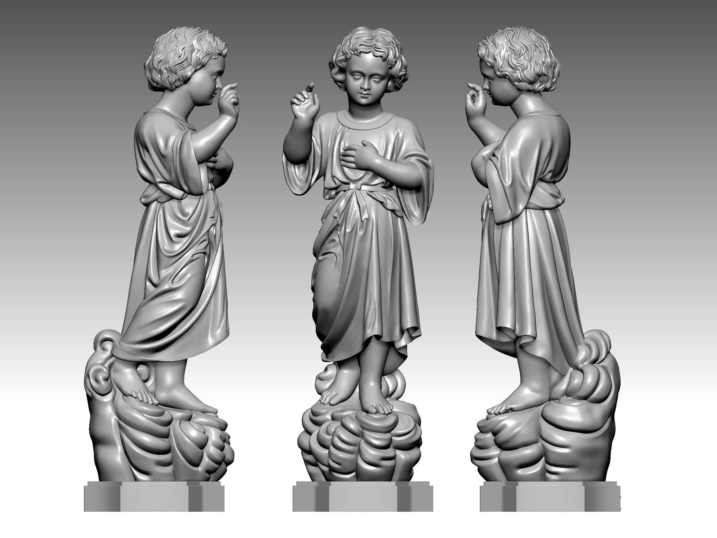 Two-line princess 3D model 3D print model_0