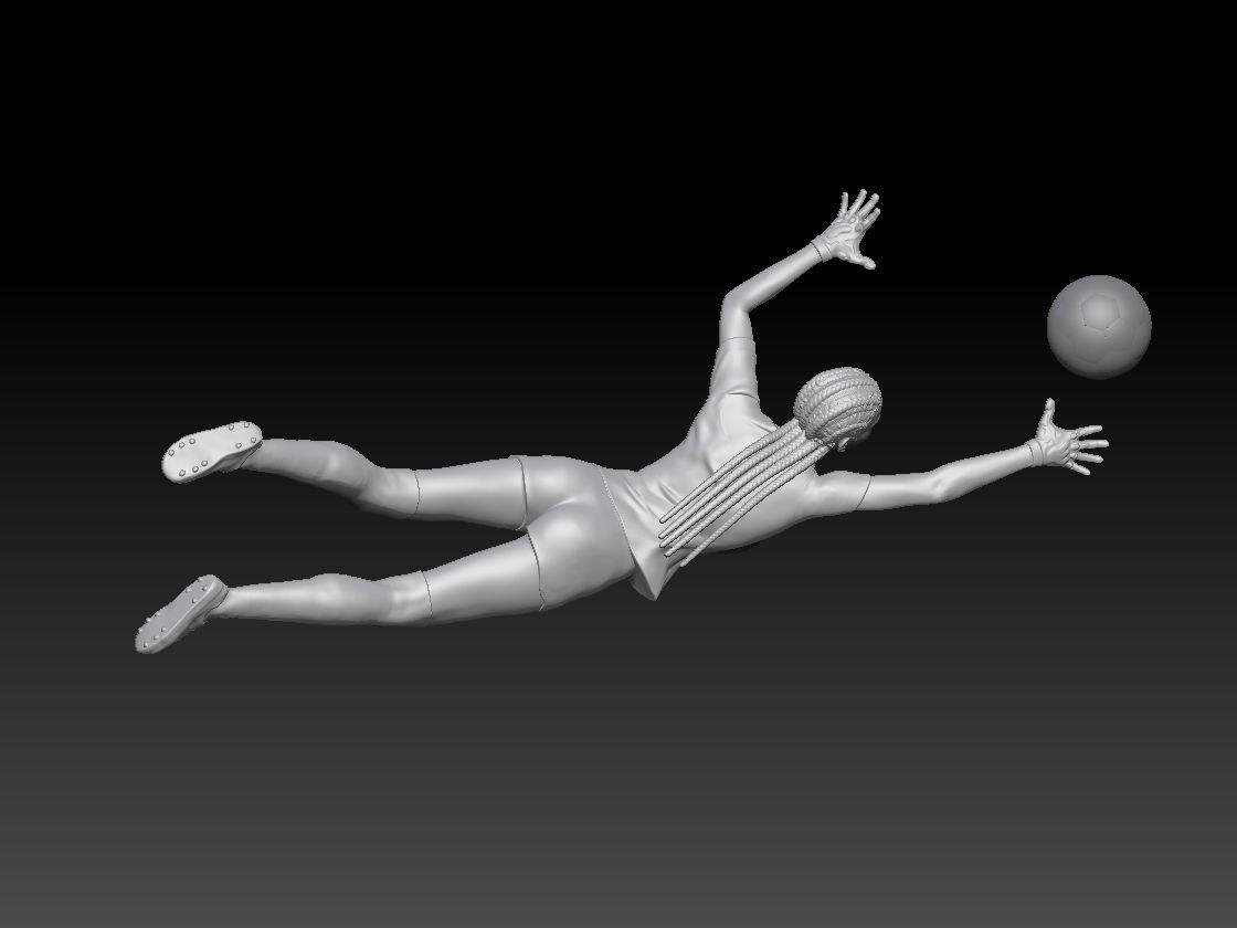 GOALKEEPER GIRL 1 3D print model_3