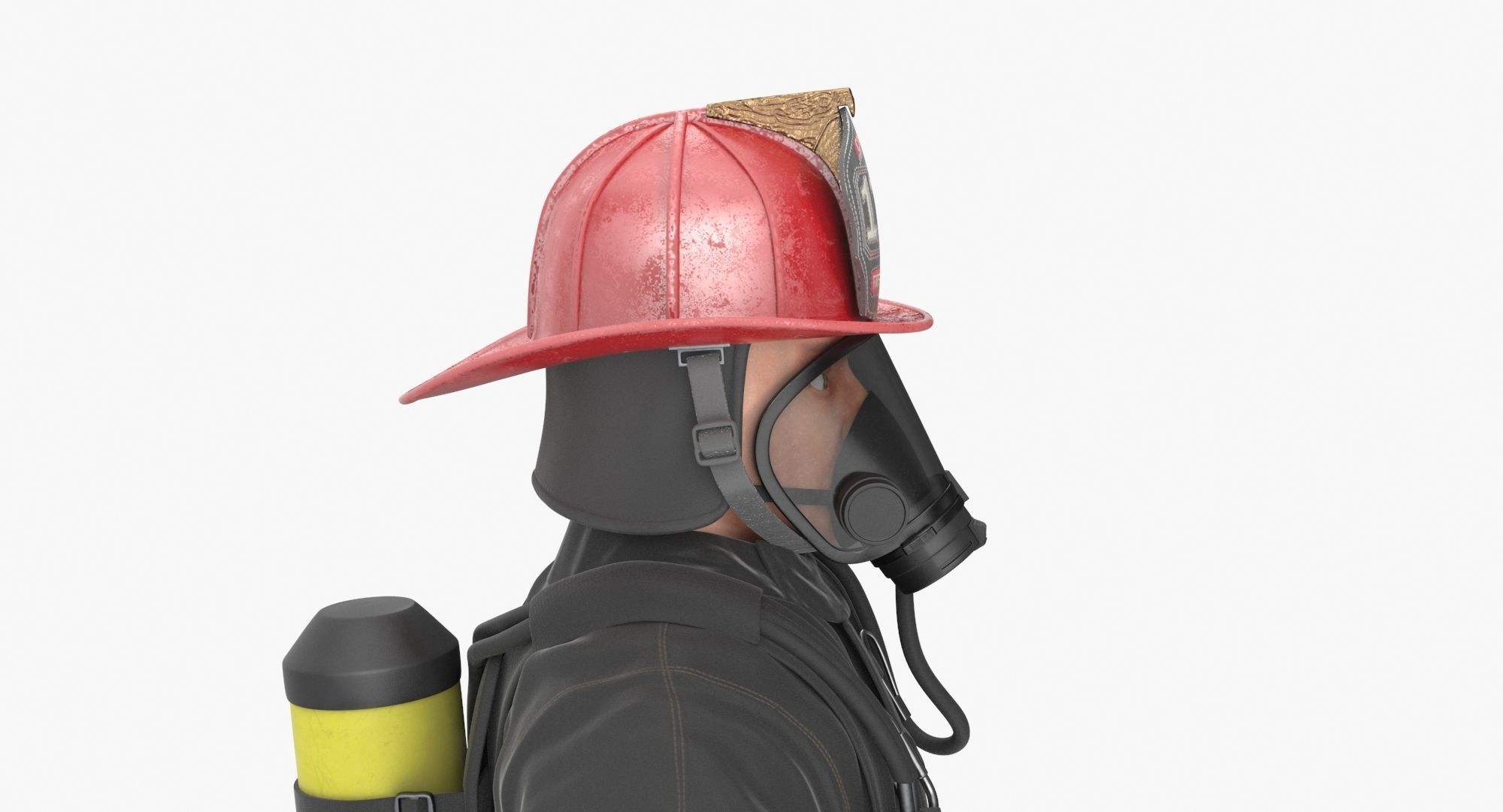 Firefighter Black Suite Clean Low-poly 3D model_8