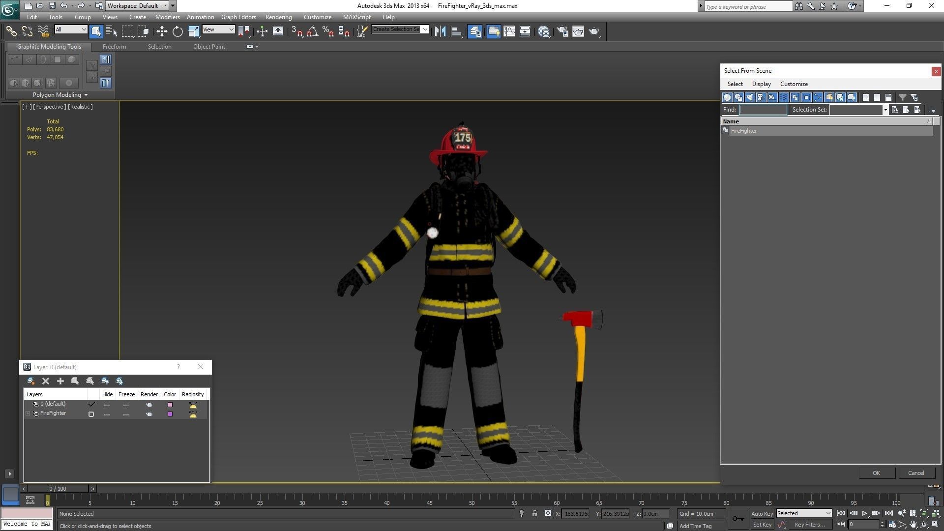 Firefighter Black Suite Clean Low-poly 3D model_41
