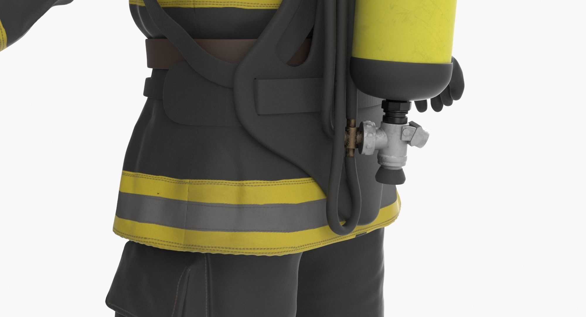 Firefighter Black Suite Clean Low-poly 3D model_10