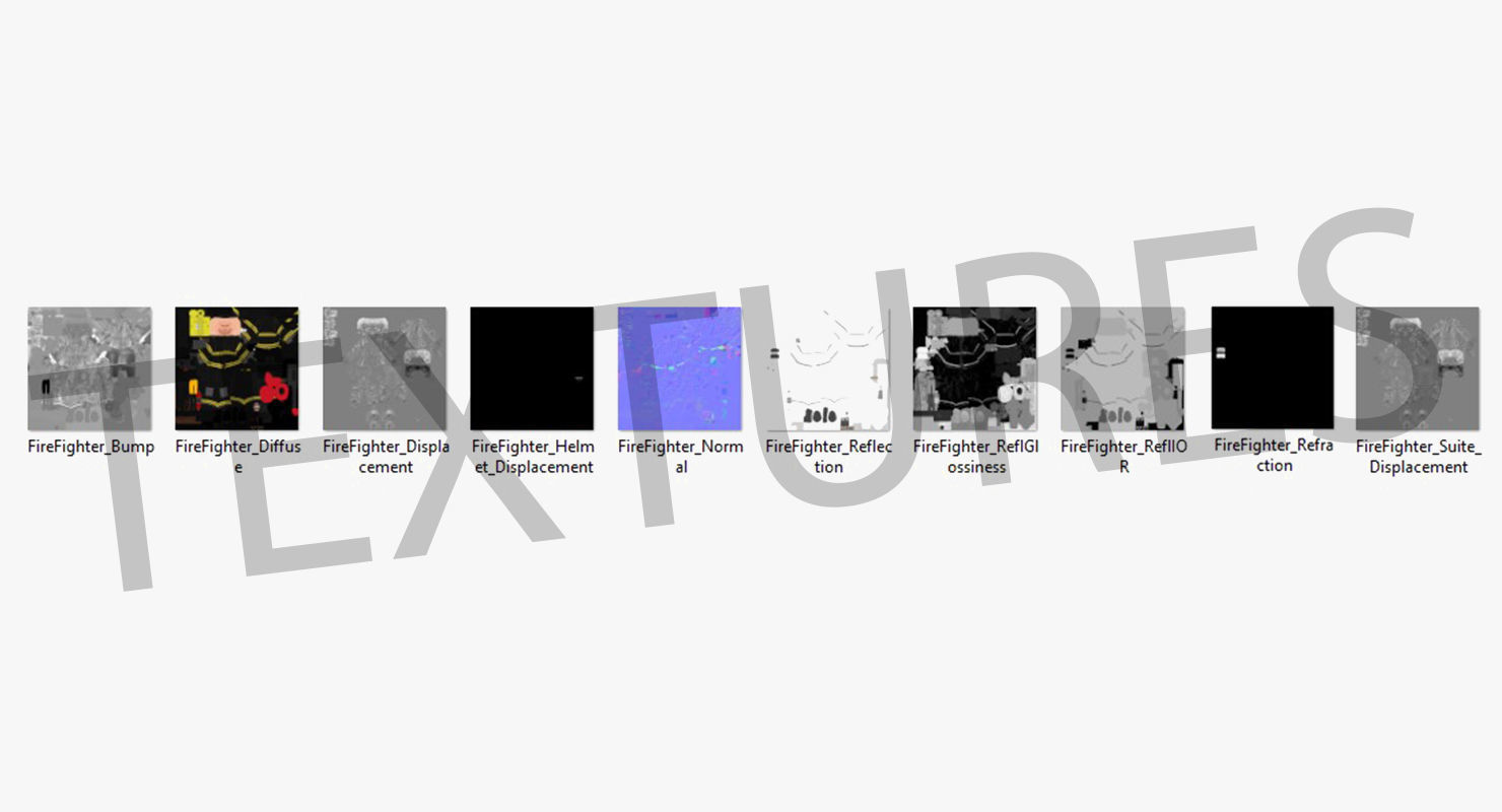 Firefighter Black Suite Clean Low-poly 3D model_42