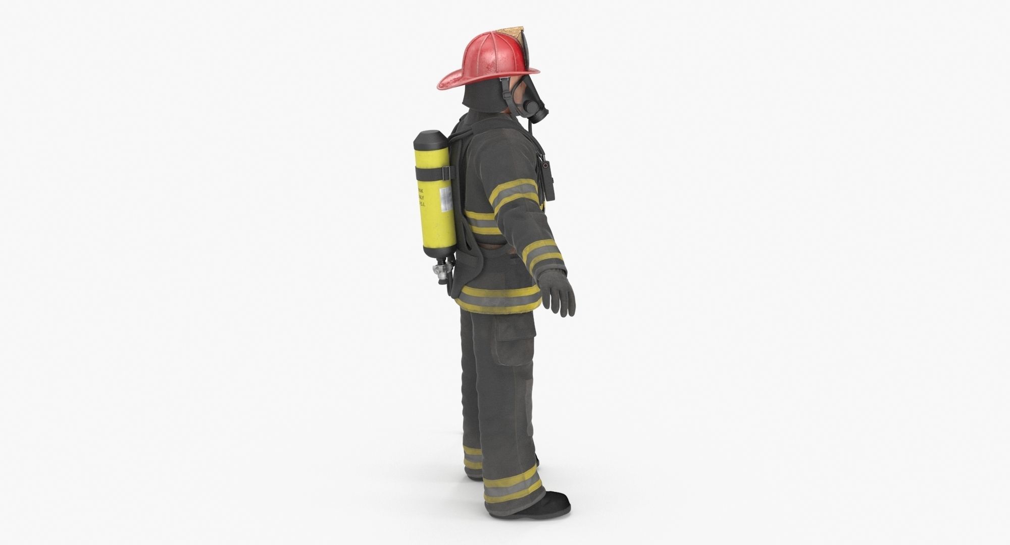 Firefighter Black Suite Low-poly 3D model_7