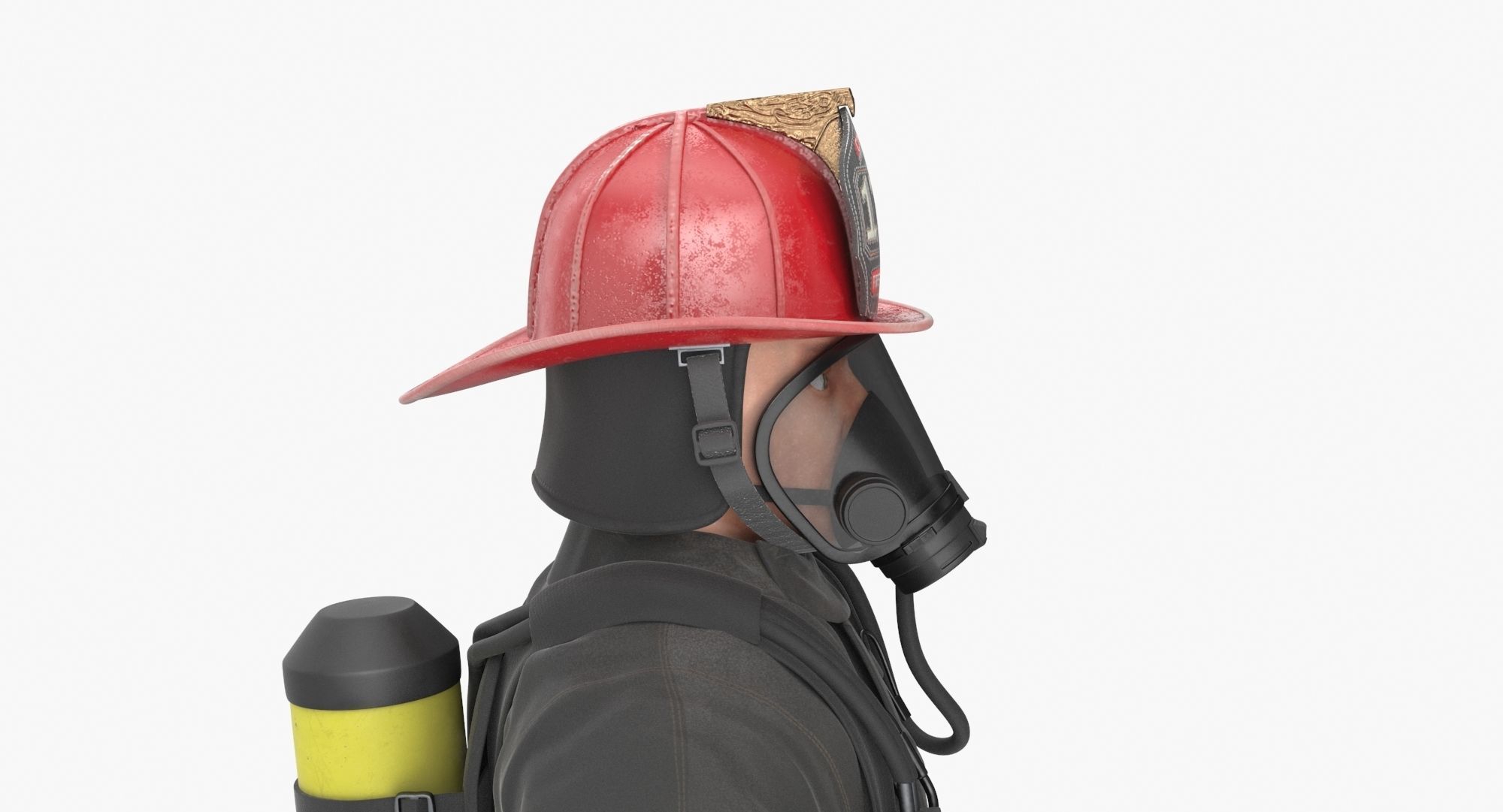 Firefighter Black Suite Low-poly 3D model_8
