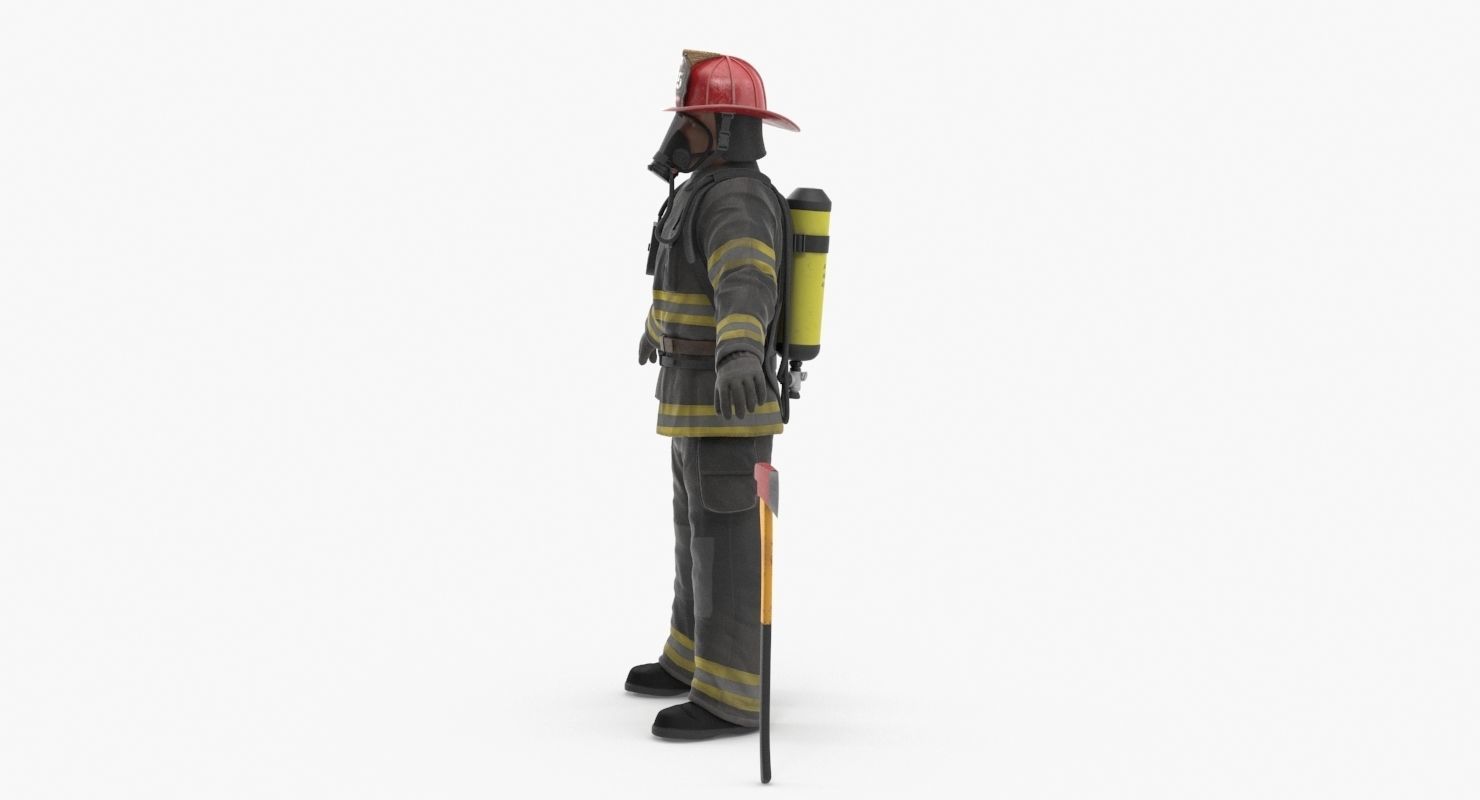 Firefighter Black Suite Low-poly 3D model_20