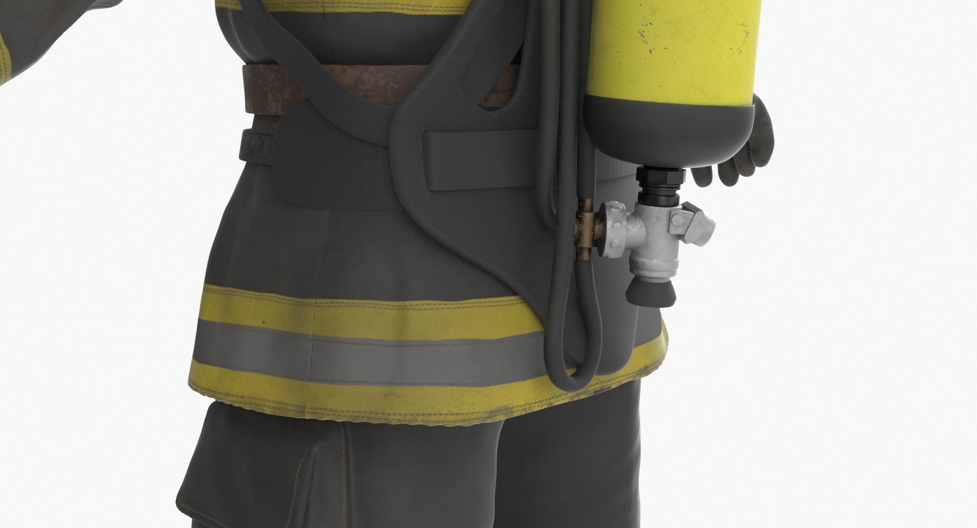Firefighter Black Suite Low-poly 3D model_10