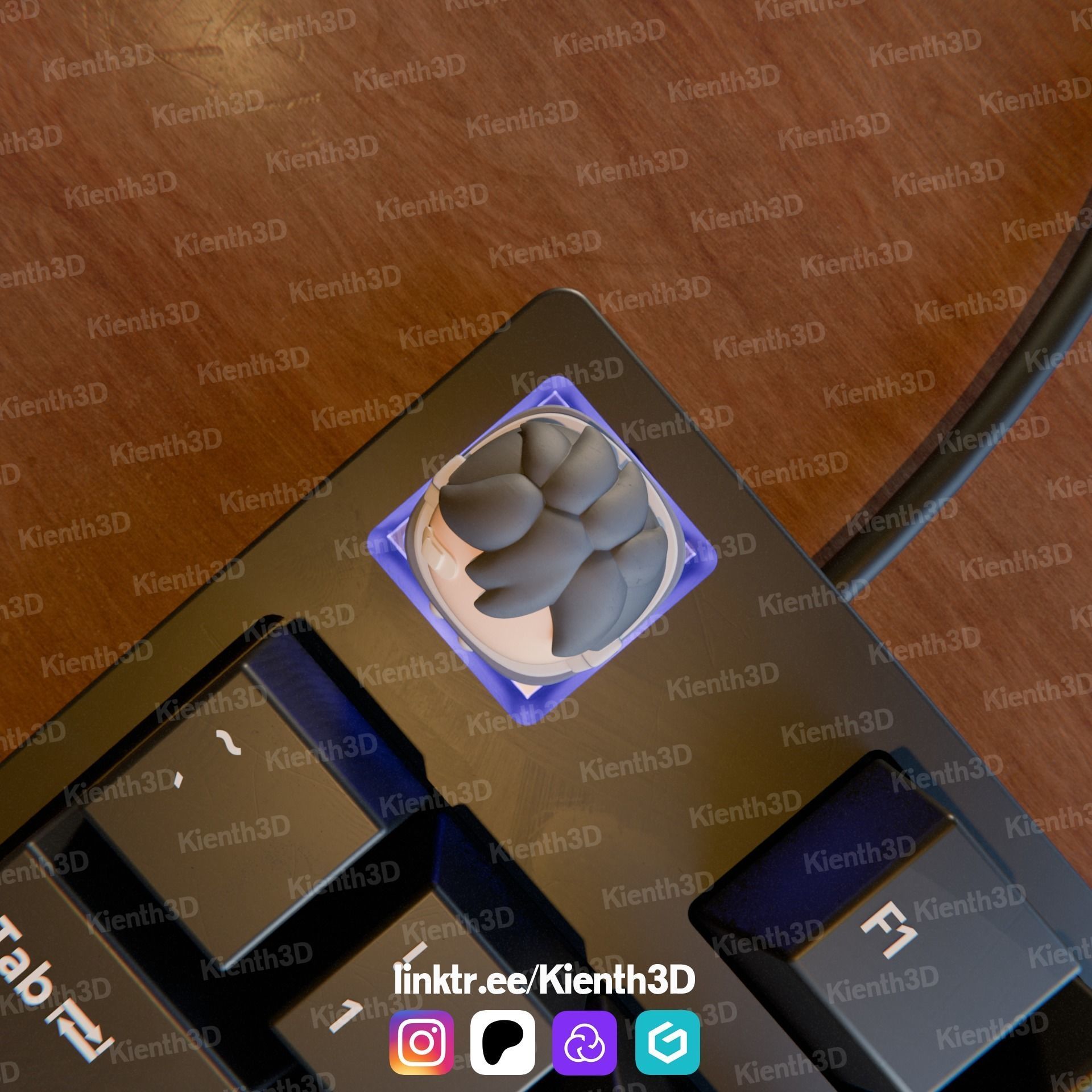 Iso Valorant Keycap 3D print model_2