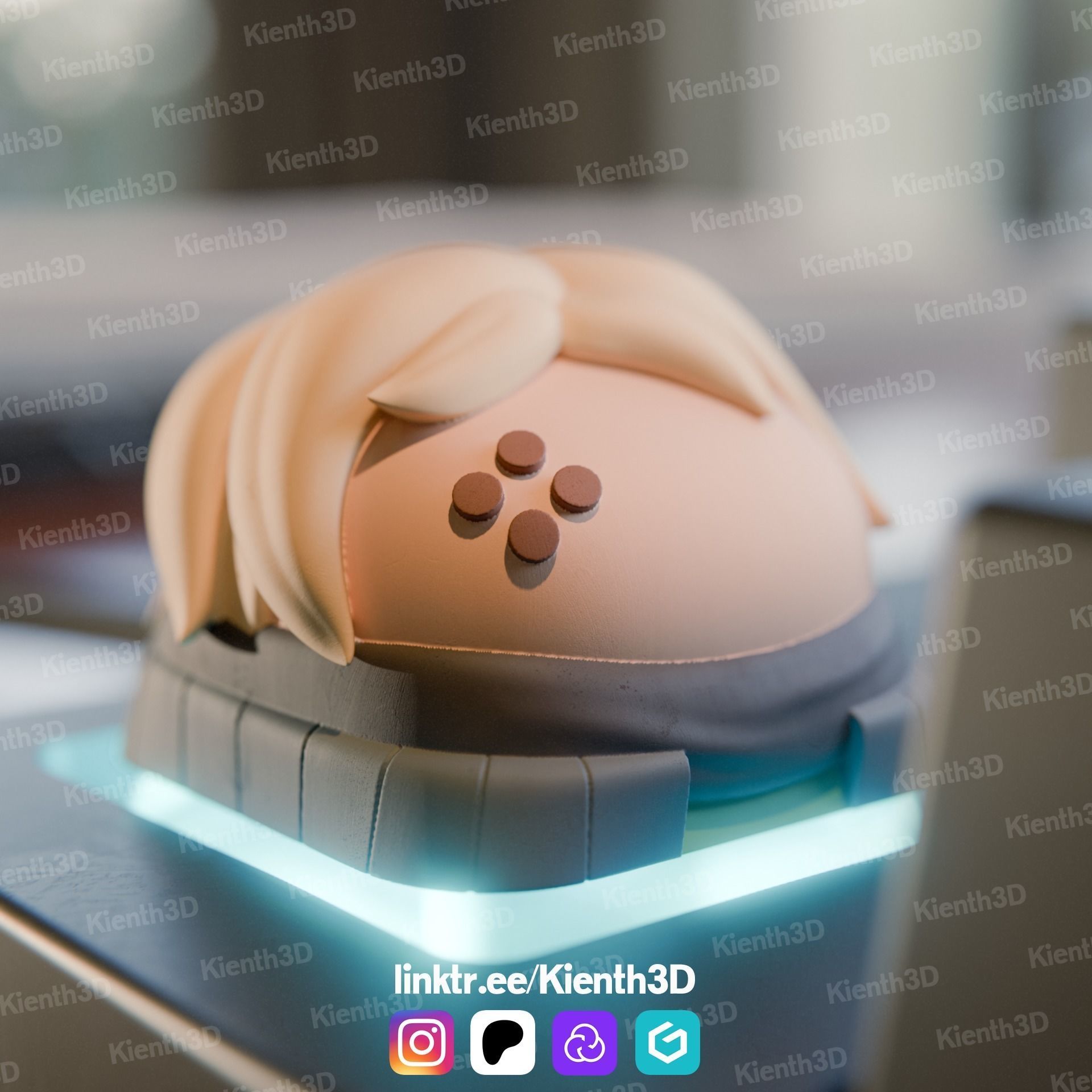 Deadlock Valorant Keycap 3D print model_3