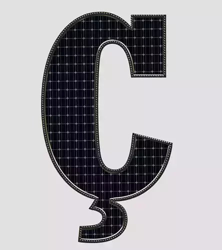 Solar Panel Letter - C