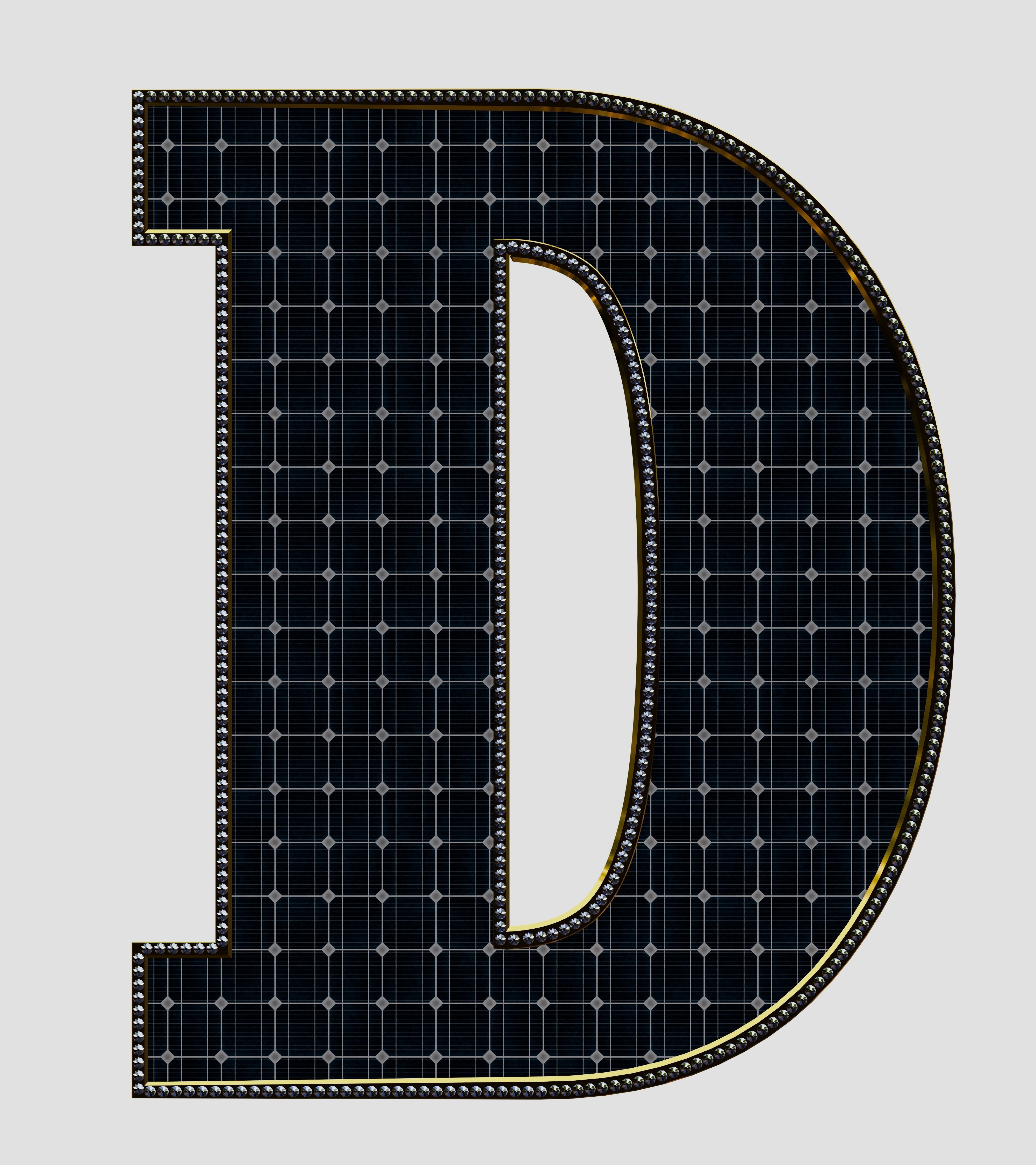 Solar Panel Letter - D 3D model_1