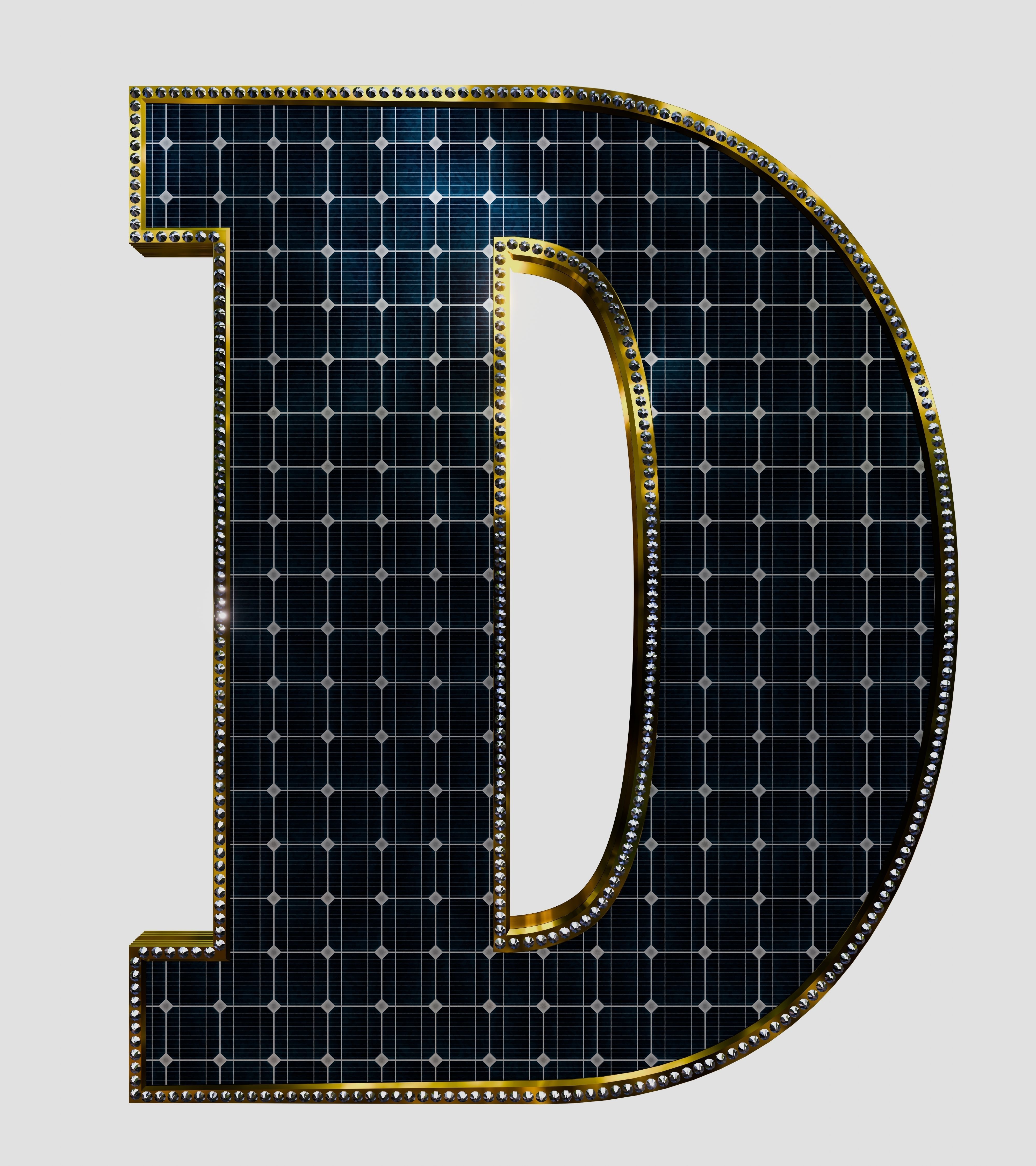 Solar Panel Letter - D 3D model_3