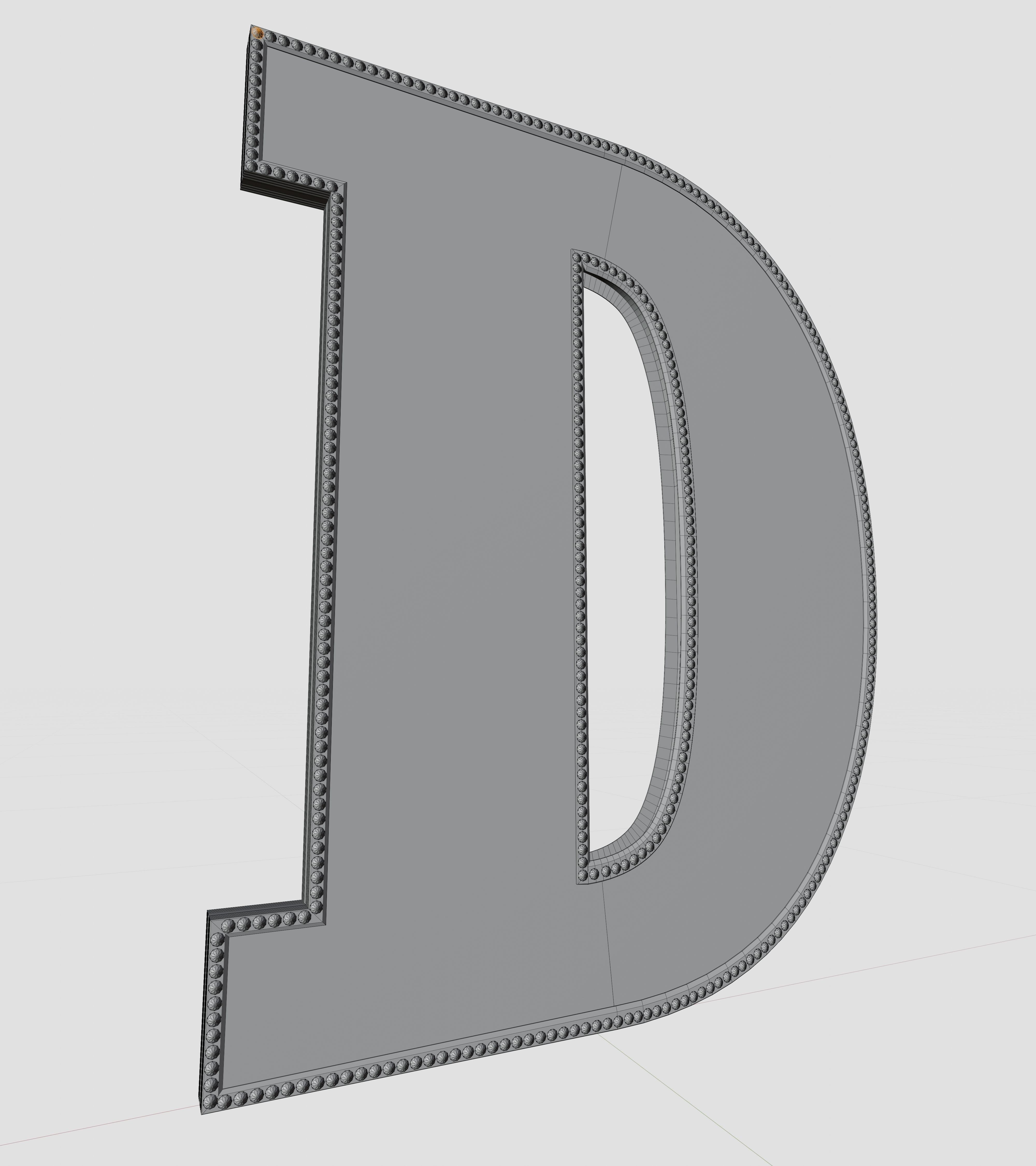 Solar Panel Letter - D 3D model_10