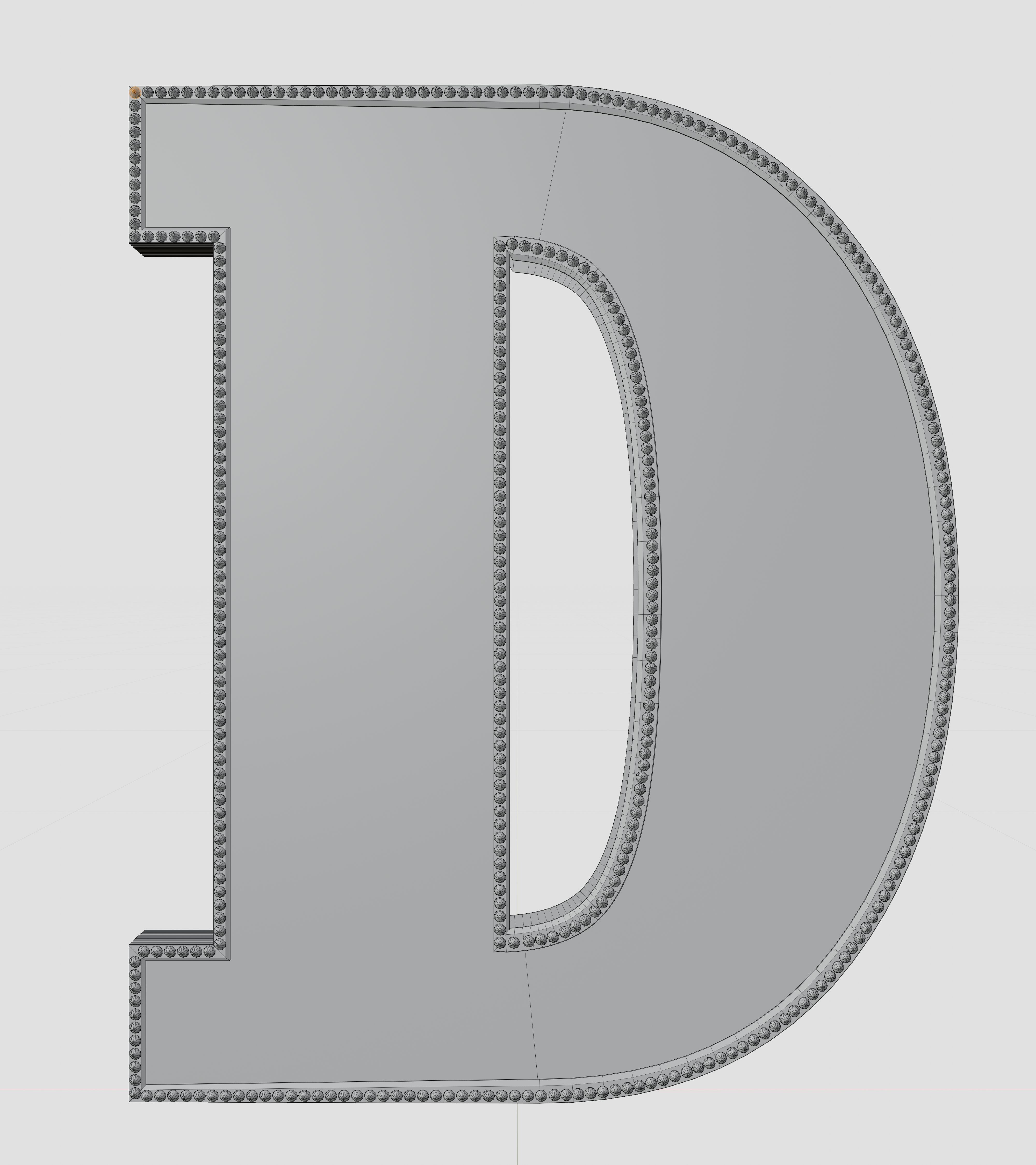 Solar Panel Letter - D 3D model_11