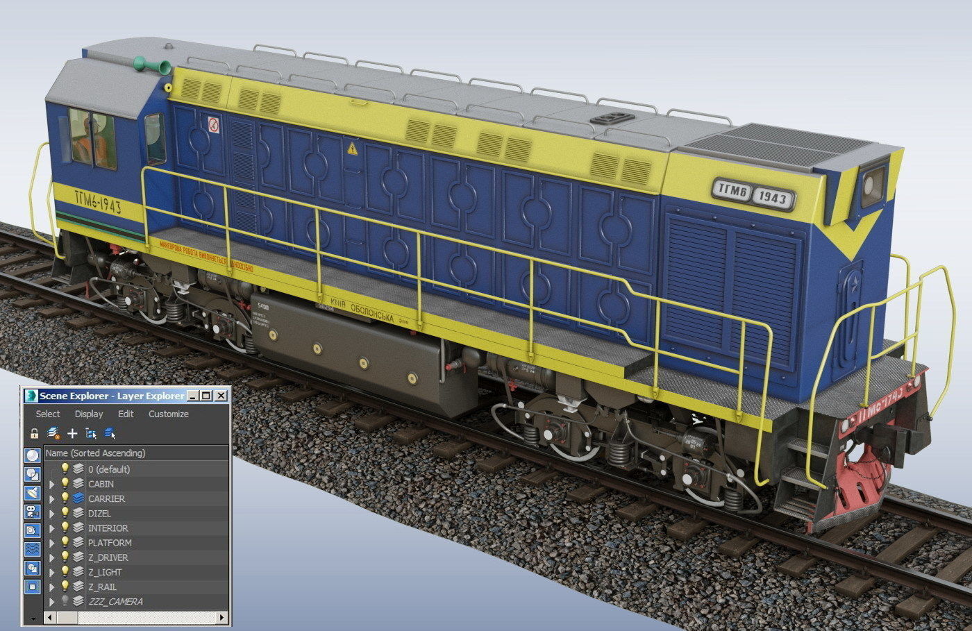 Shunting locomotive TGM-6  3D model_1