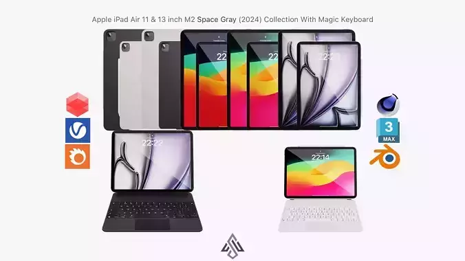 Apple iPad Air 11-13 inch Space Gray M2 2024 With Magic Keyboard