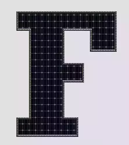 Solar Panel Letter - F