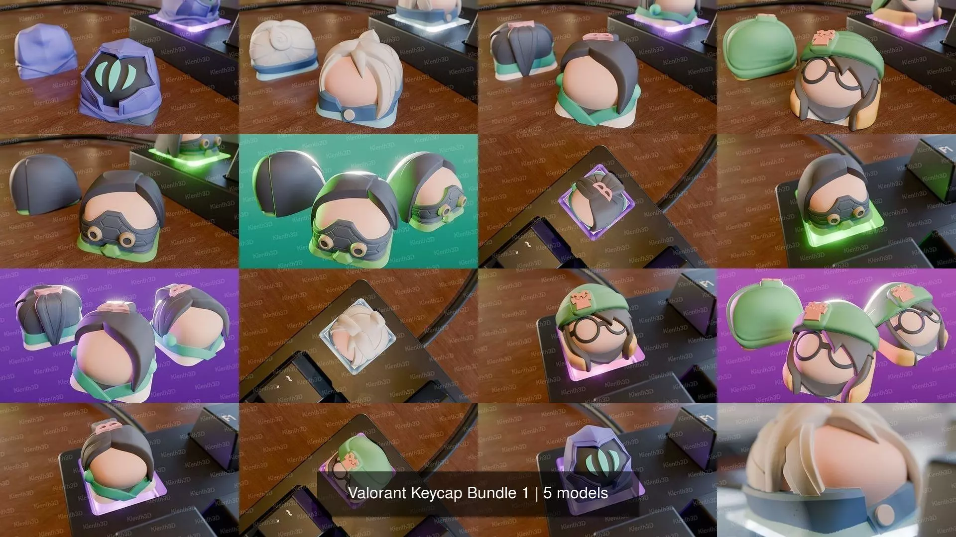 Valorant Keycap Bundle 1 3D Model Collection_1