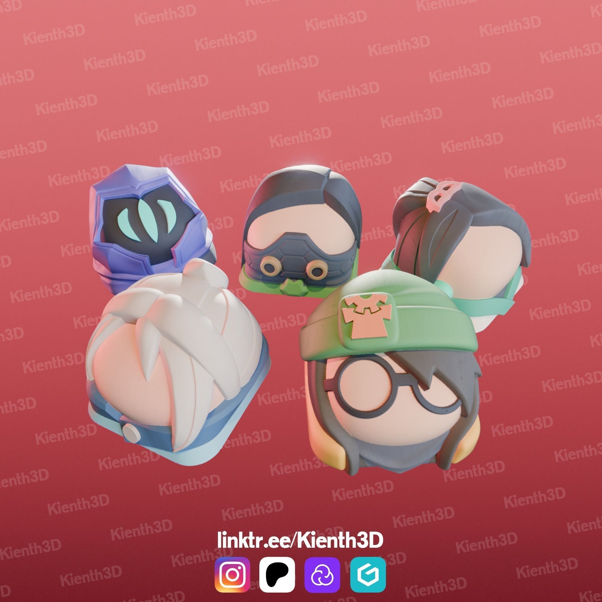 Valorant Keycap Bundle 1 3D Model Collection_10