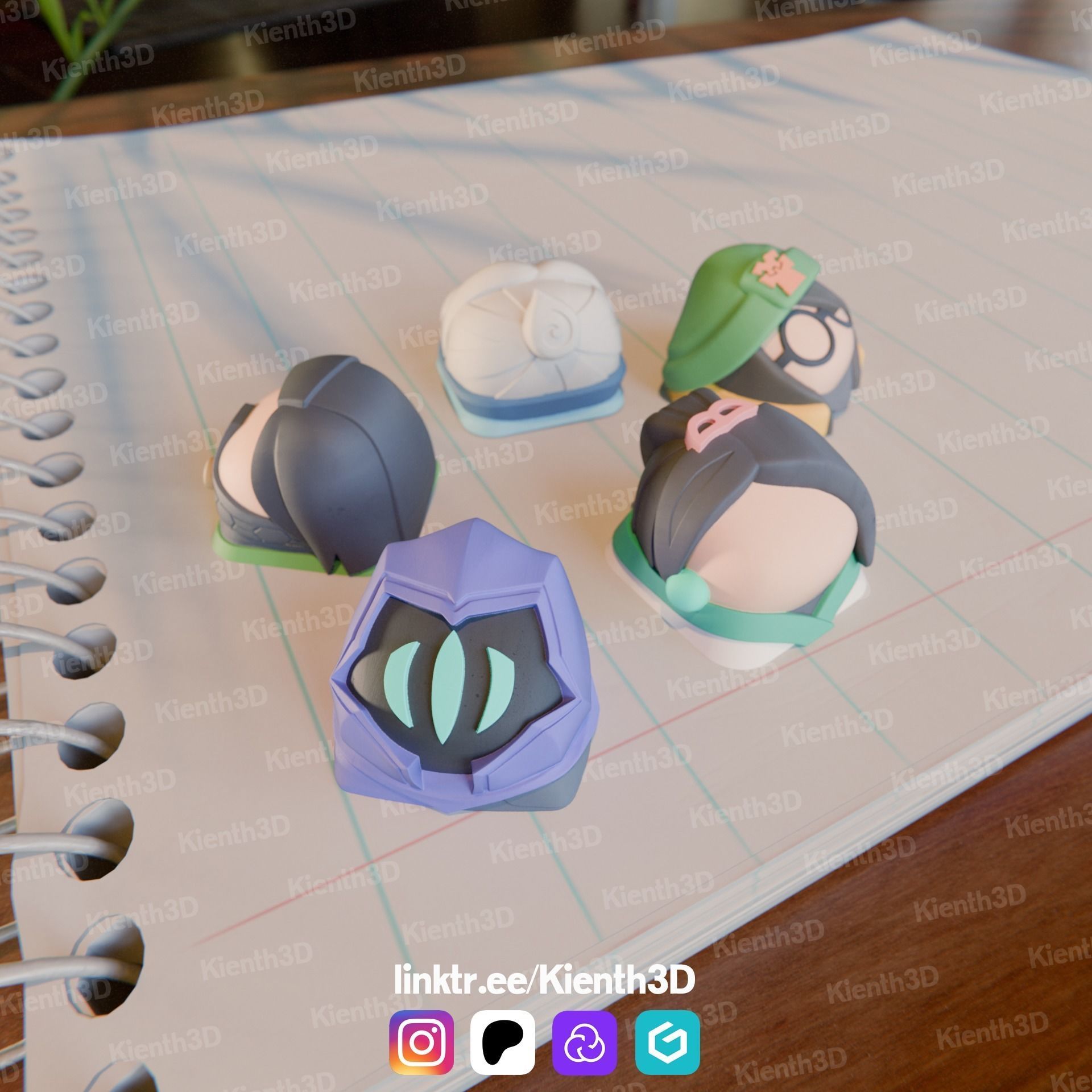 Valorant Keycap Bundle 1 3D Model Collection_8
