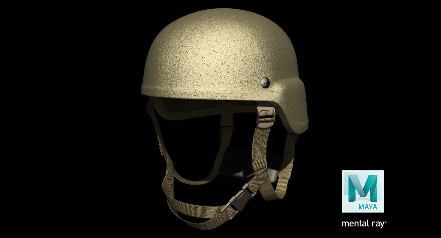 Kevlar Helmet Tan Low-poly 3D model_37