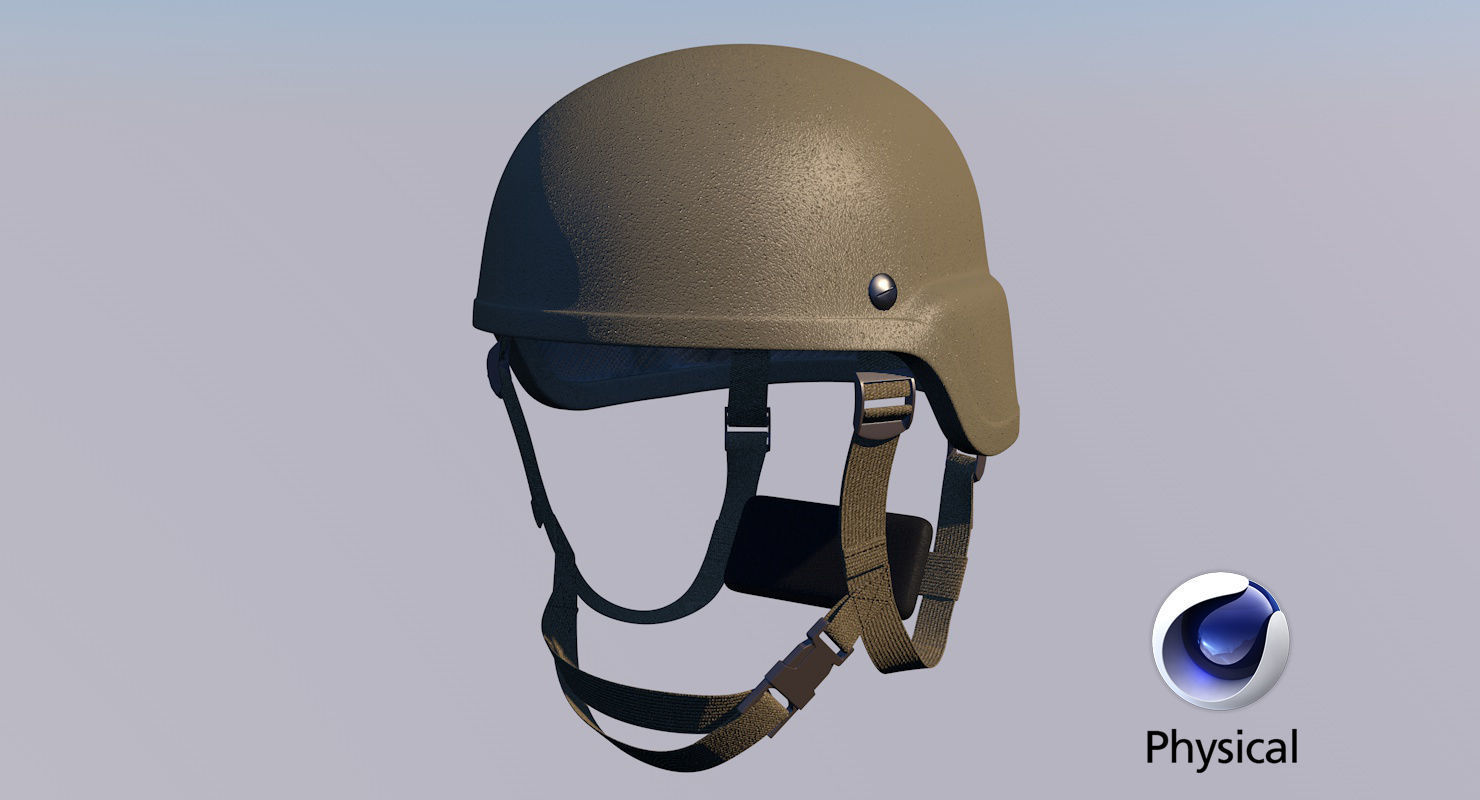 Kevlar Helmet Tan Low-poly 3D model_38