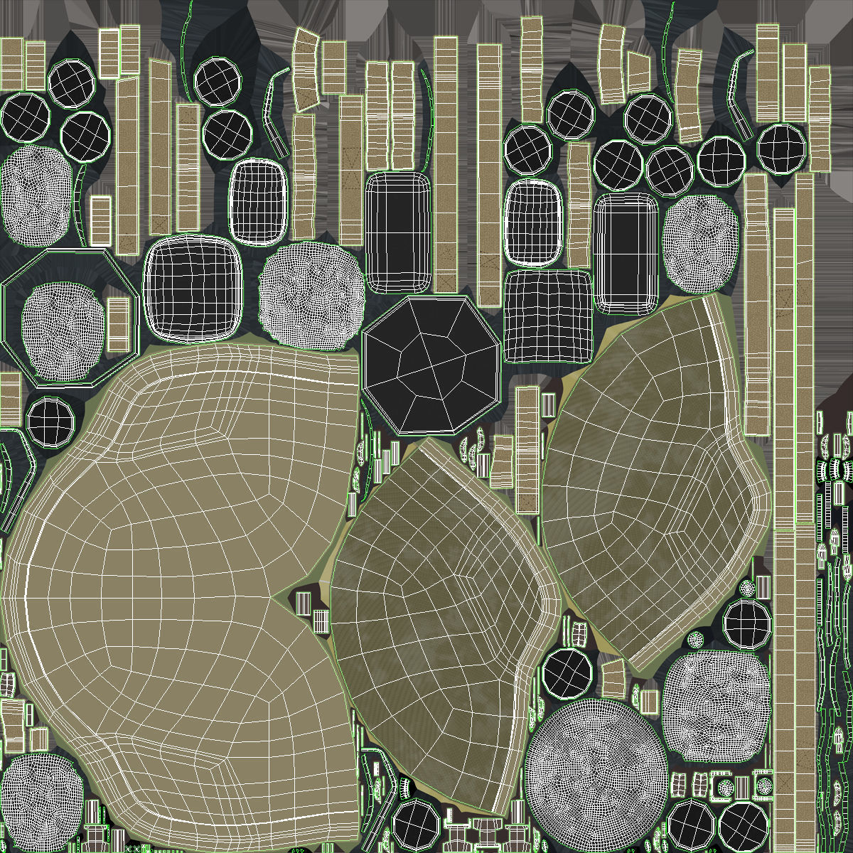 Kevlar Helmet Tan Low-poly 3D model_39