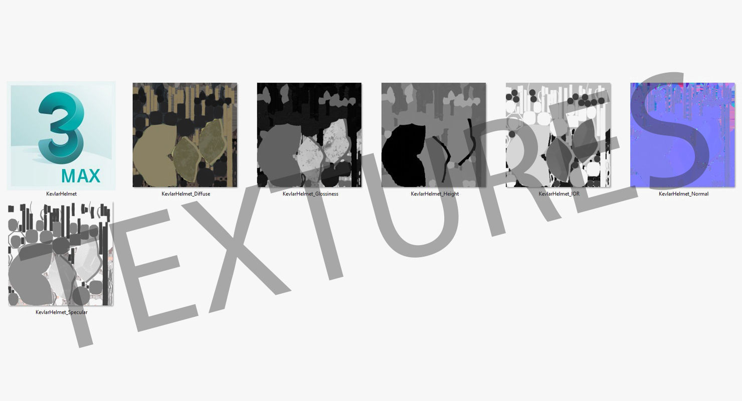 Kevlar Helmet Tan Low-poly 3D model_40