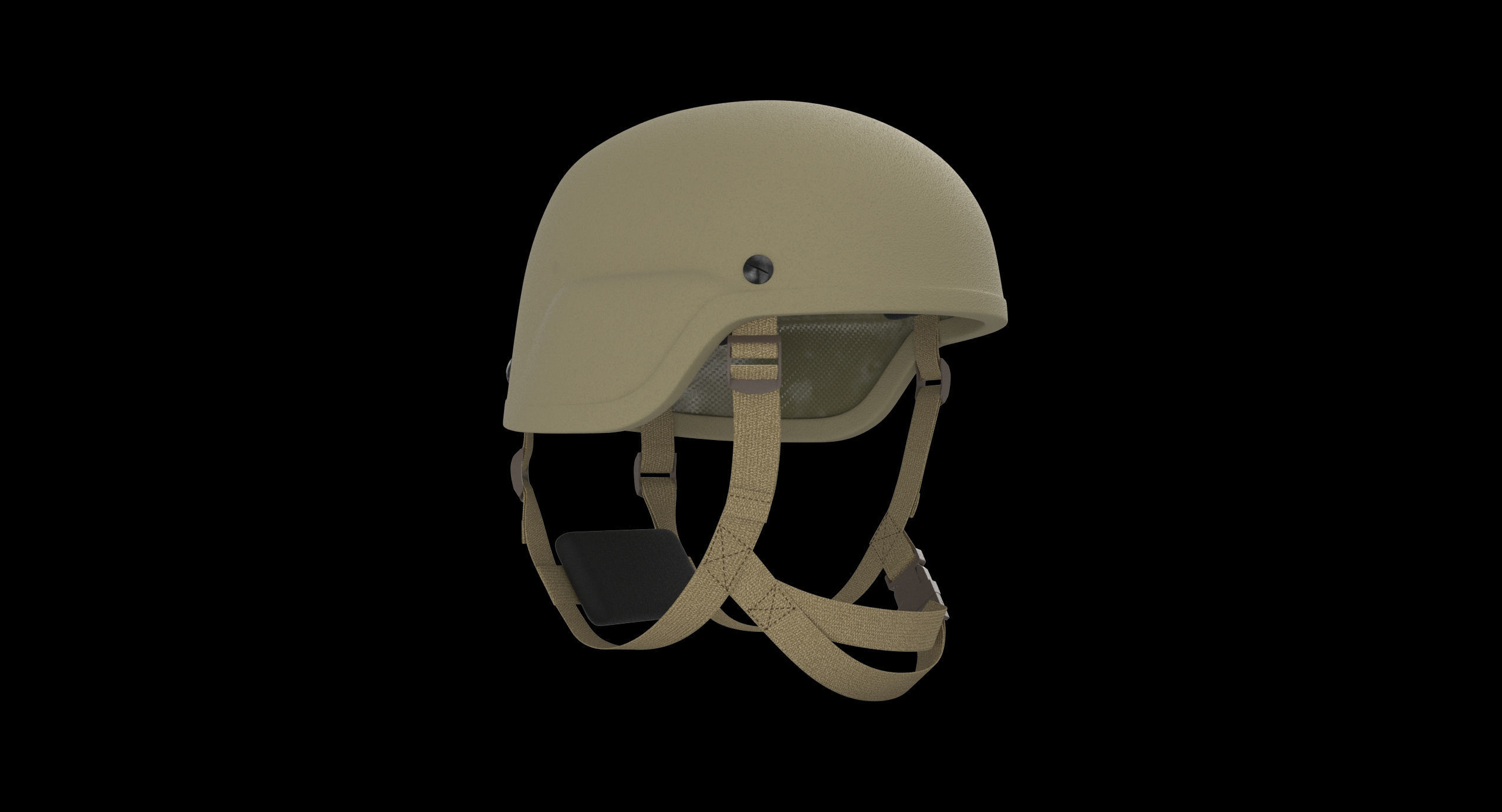 Kevlar Helmet Tan Low-poly 3D model_6