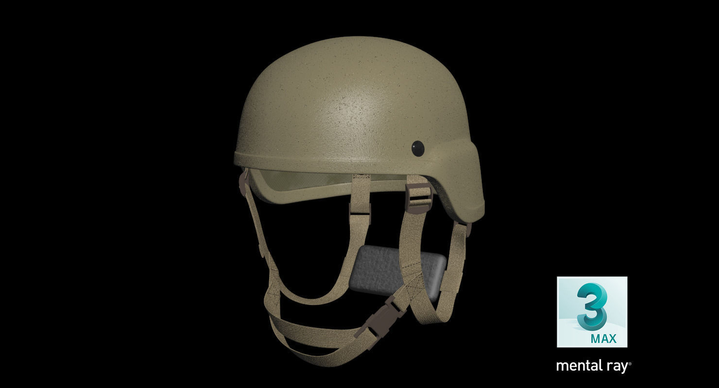 Kevlar Helmet Tan Low-poly 3D model_36