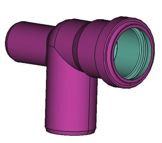 DN 50 BOGEN MIT UEBERLAUFSTUTZEN DN40 DRUCKBAR 3D-DRUCKMODELL 3D print model_1