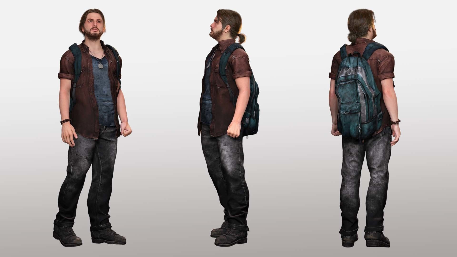 Realistic Man In Adventure Outfit Low-poly 3D model_2