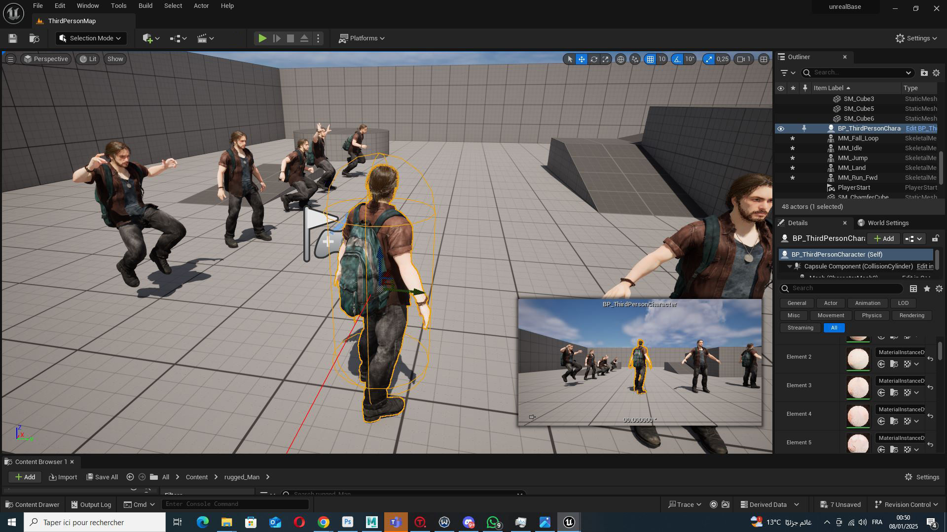 Realistic Man In Adventure Outfit Low-poly 3D model_18