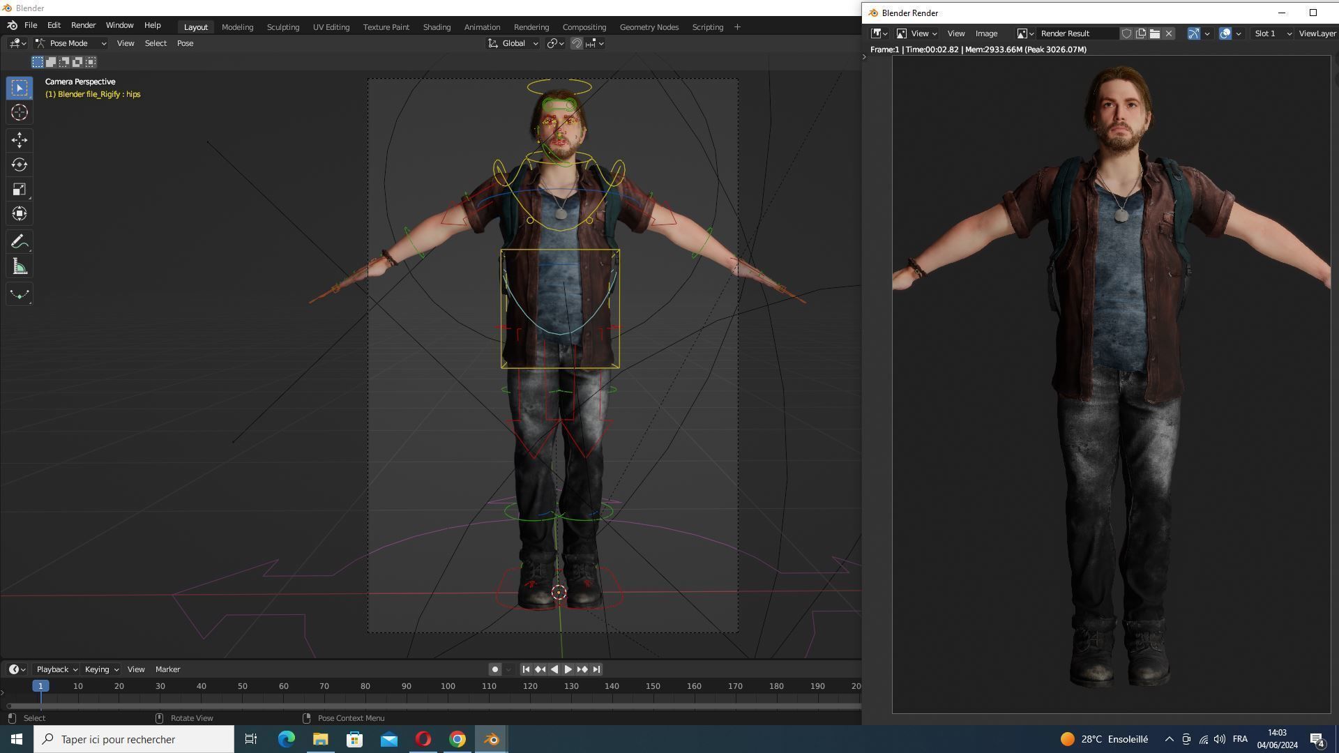 Realistic Man In Adventure Outfit Low-poly 3D model_21
