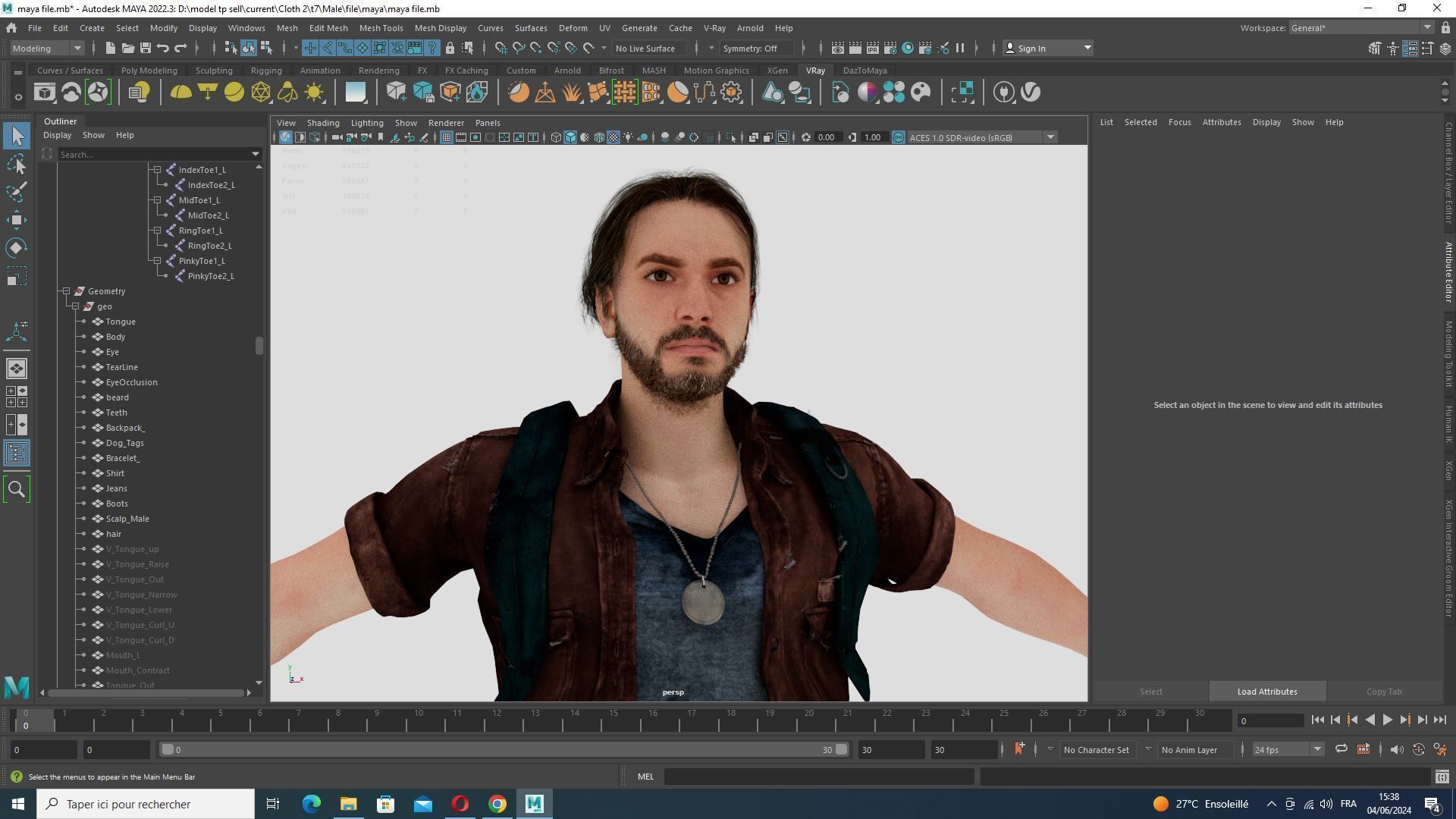 Realistic Man In Adventure Outfit Low-poly 3D model_27