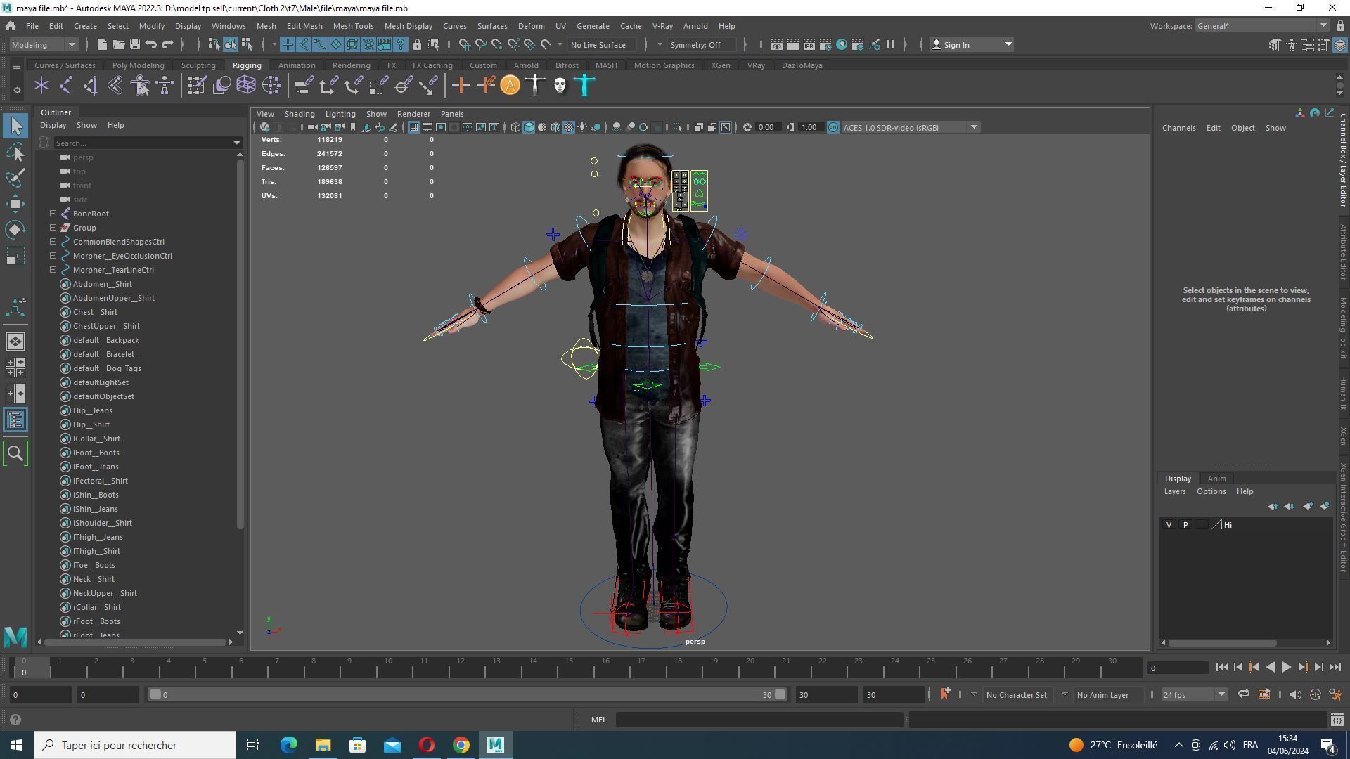 Realistic Man In Adventure Outfit Low-poly 3D model_25