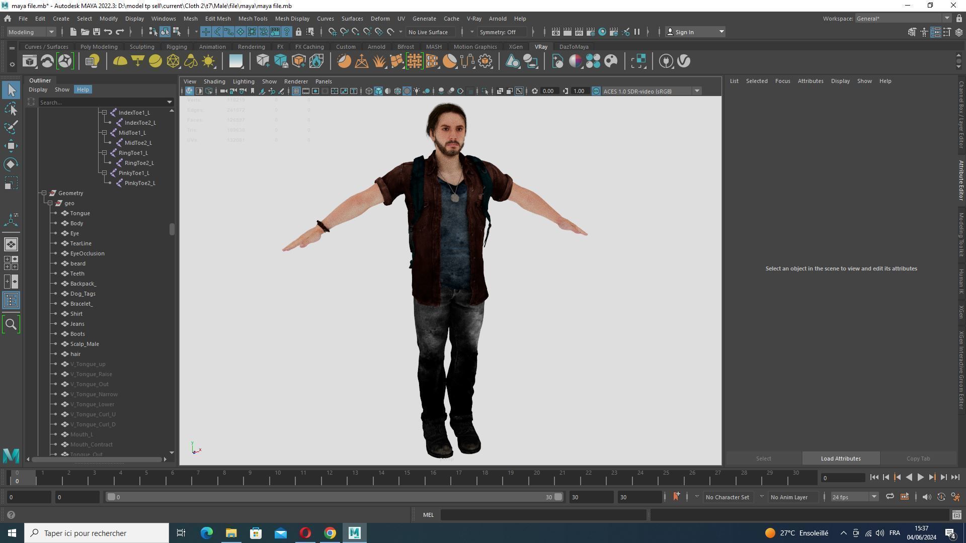 Realistic Man In Adventure Outfit Low-poly 3D model_26