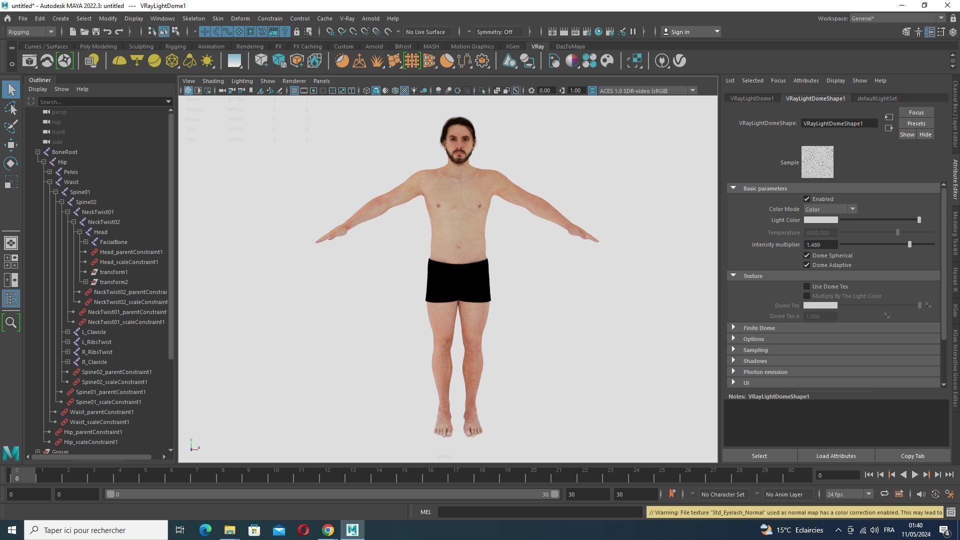 Realistic Man In Adventure Outfit Low-poly 3D model_35