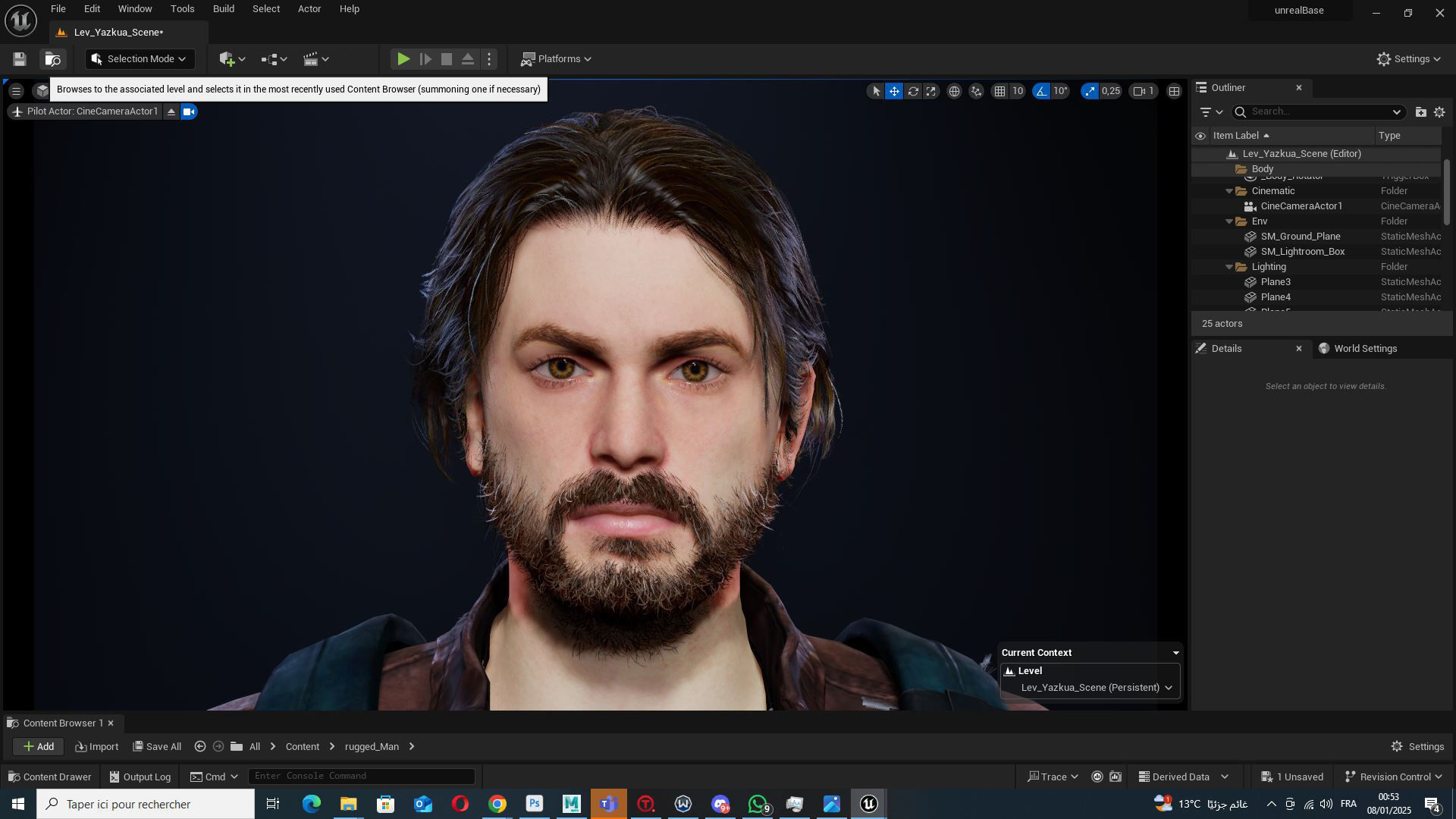 Realistic Man In Adventure Outfit Low-poly 3D model_17