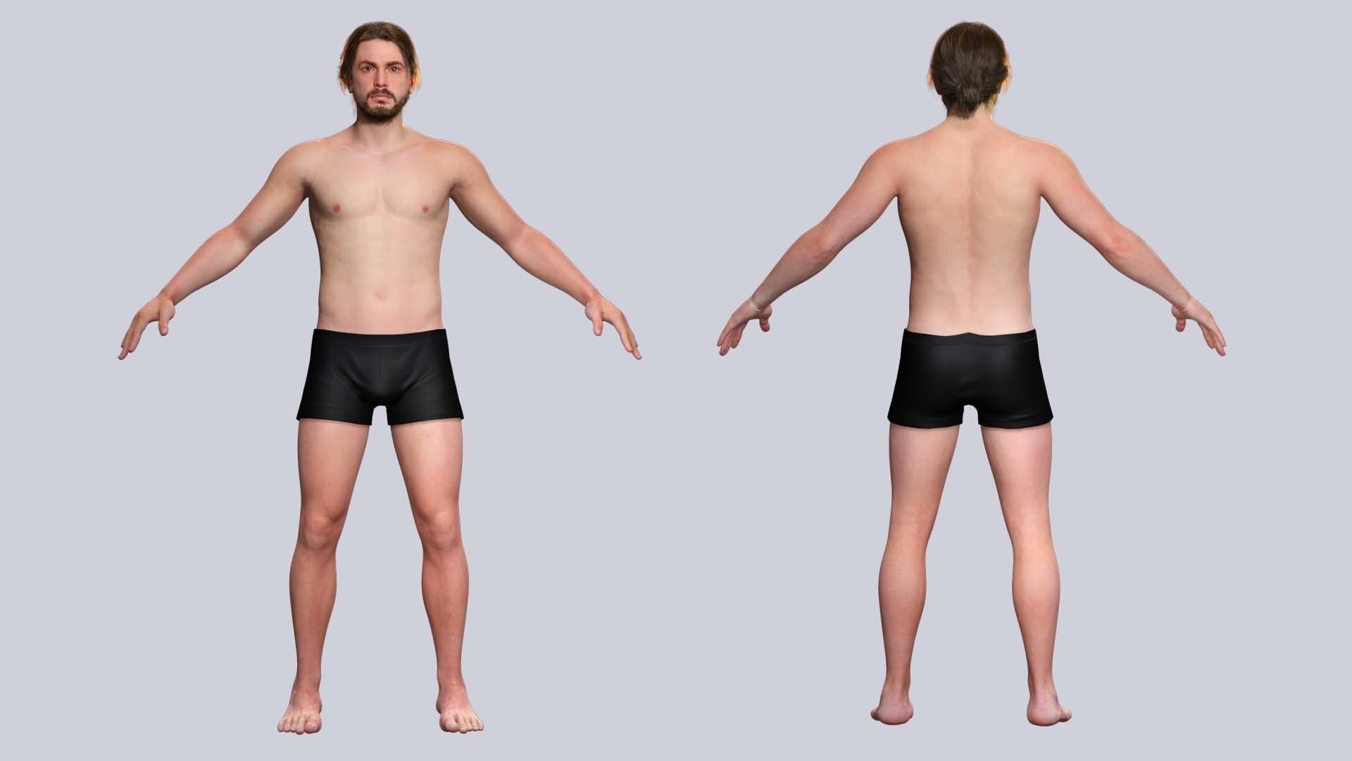 Realistic Man In Adventure Outfit Low-poly 3D model_6