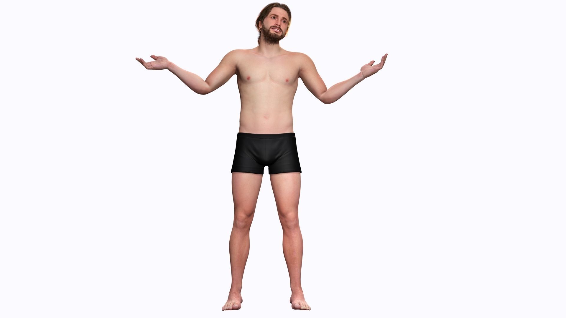 Realistic Man In Adventure Outfit Low-poly 3D model_8