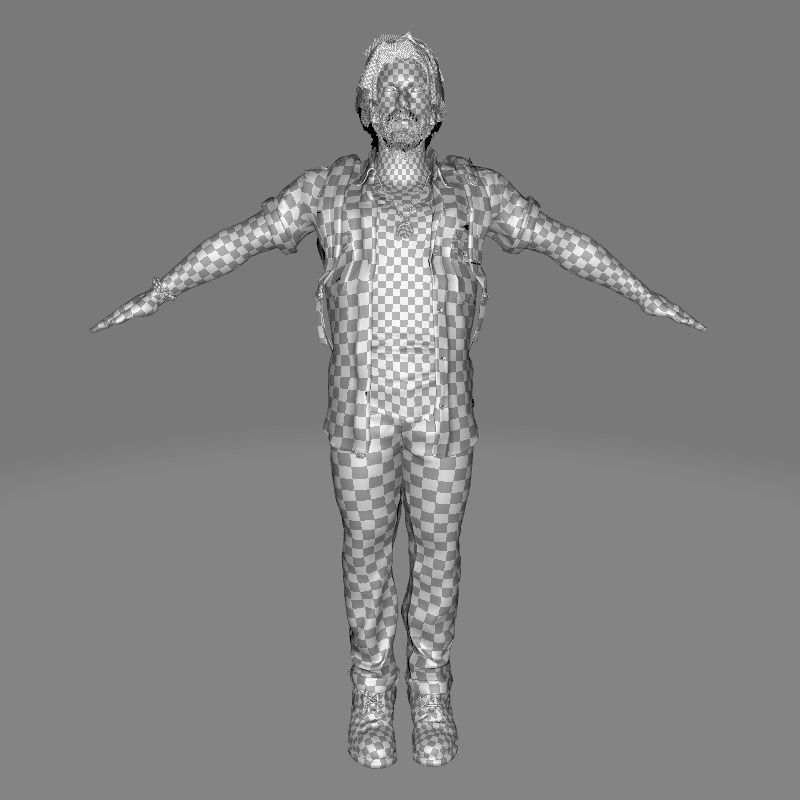 Realistic Man In Adventure Outfit Low-poly 3D model_38
