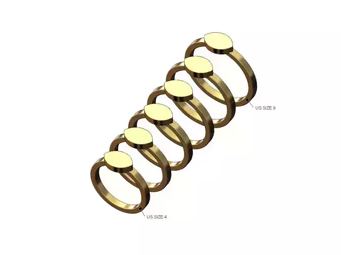 Thin eye shaped ring US sizes 4to9