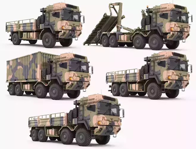 Military armored trucks MAN HX  series 3D Model Collection