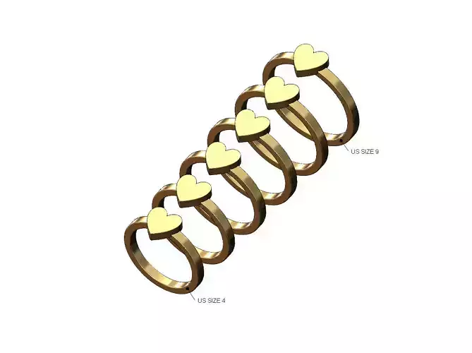 Small heart fashion ring US sizes 4to9
