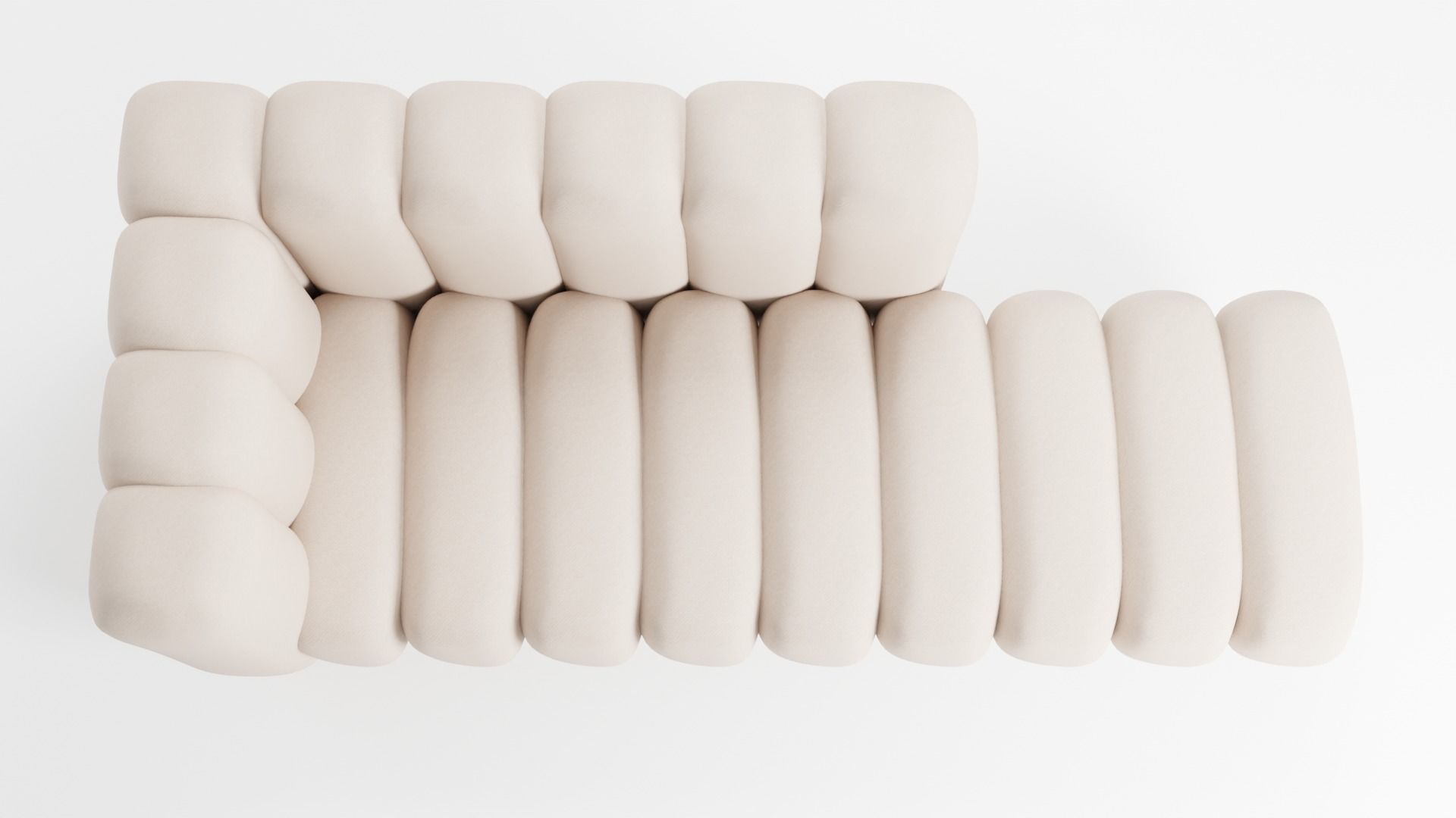 Sofa with high quality fabric on a wooden frame 3D model_5